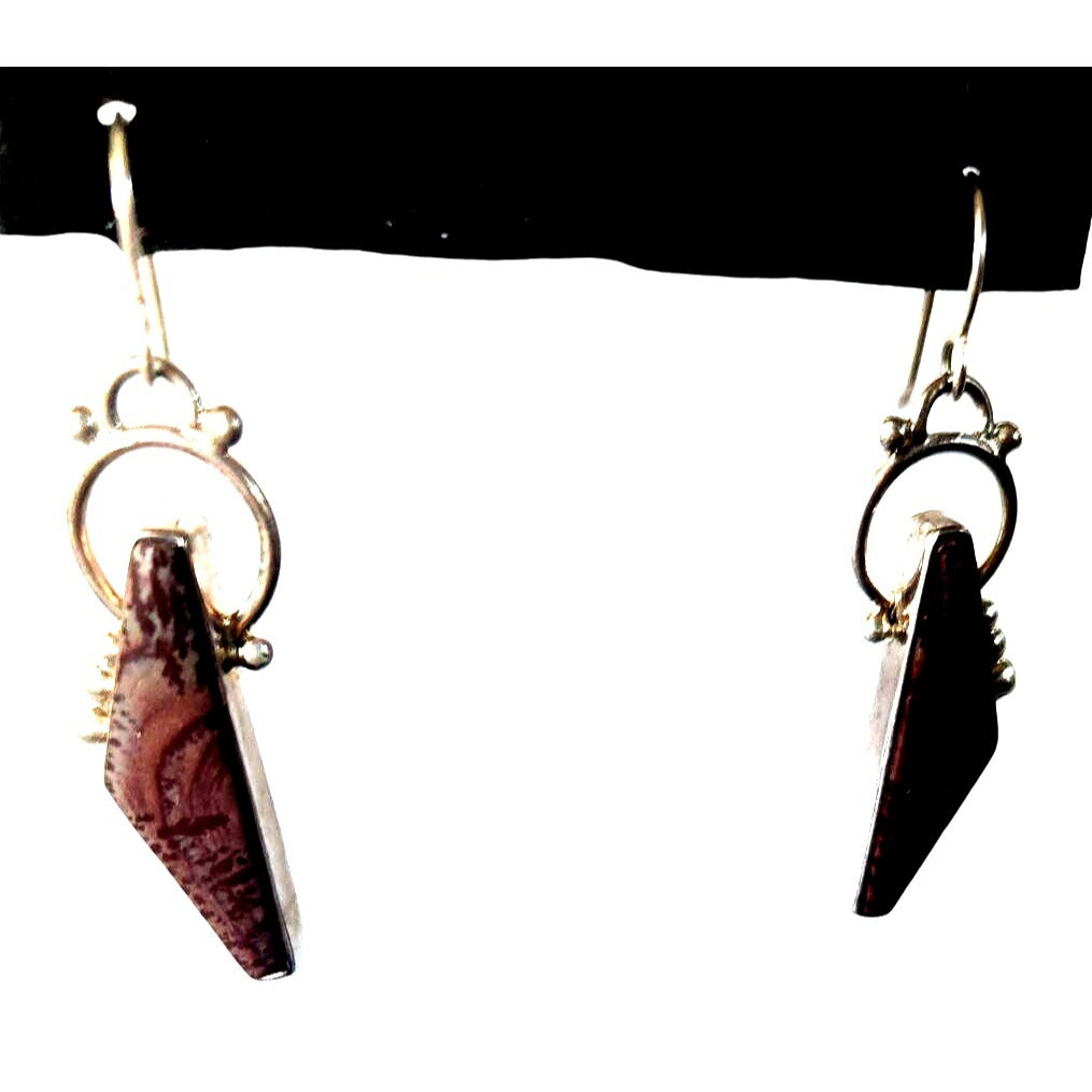 Earrings Cherry Creek Jasper Silver Post Silver Drop 9.1 gr  Jerry & Fran Harr