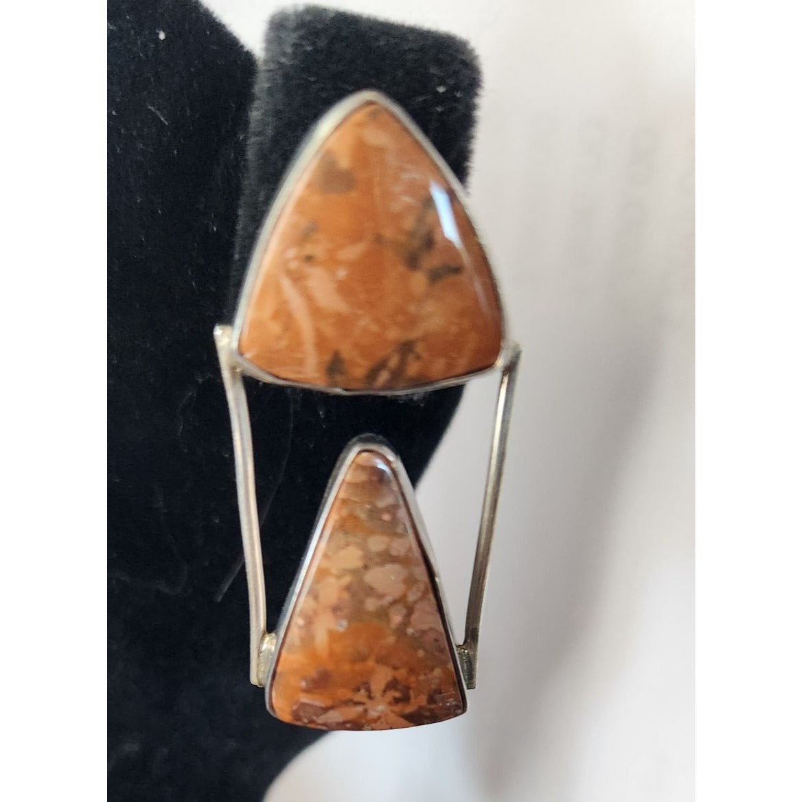 Earrings Moonkaite Jasper Post Silver Drop 10 gr  Jerry & Fran Harr Handmade