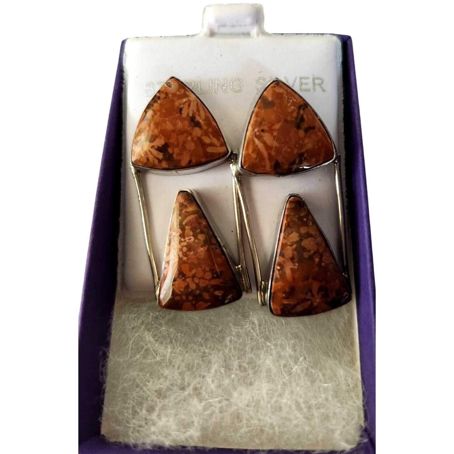 Earrings Moonkaite Jasper Post Silver Drop 10 gr  Jerry & Fran Harr Handmade