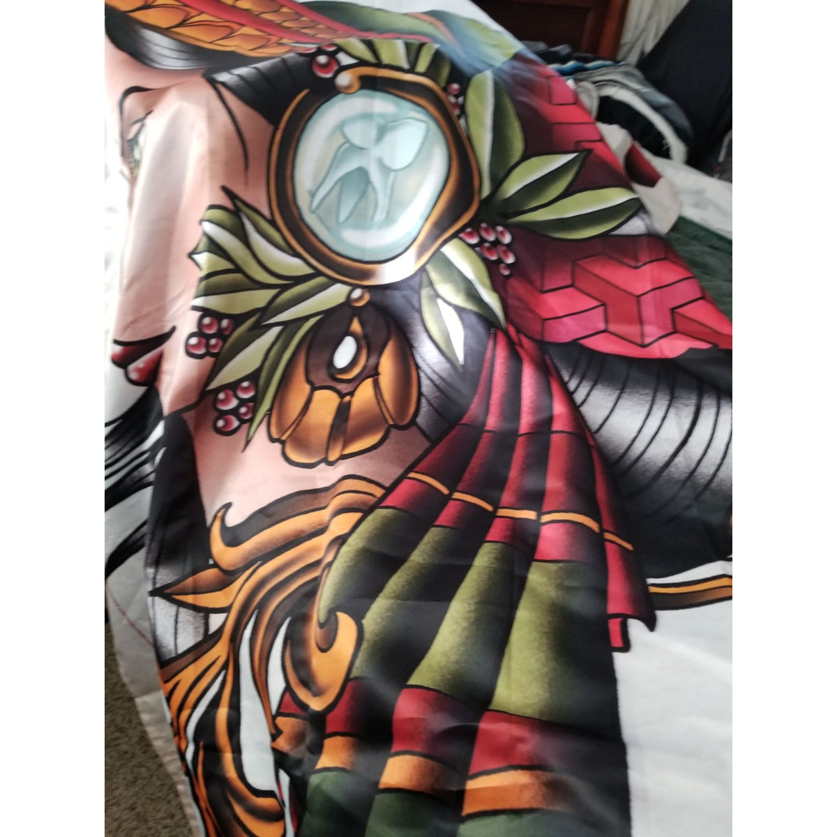 Tapestry, Ambesonne Trippy Art   Female Lady with Feather on Head Boho Graphic, Wall Hanging for Bedroom Living Room Dorm Deco