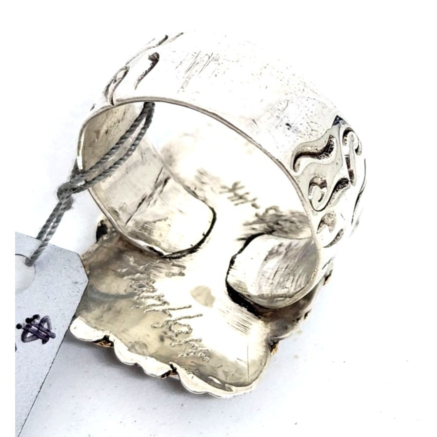 Ring Morrison Ranch Jasper Ring 13.9 Gr Size 11 90 mm x 22 mm Fran Harr 14K Gold 925 Silver