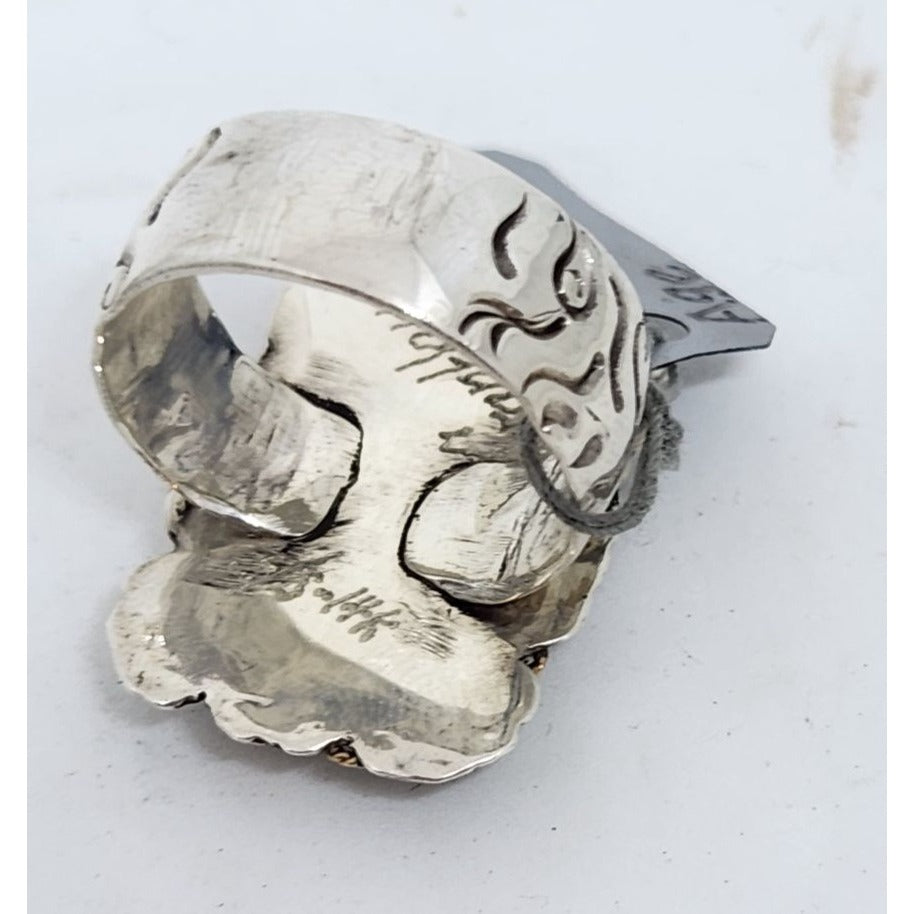 Ring Morrison Ranch Jasper Ring 13.9 Gr Size 11 90 mm x 22 mm Fran Harr 14K Gold 925 Silver