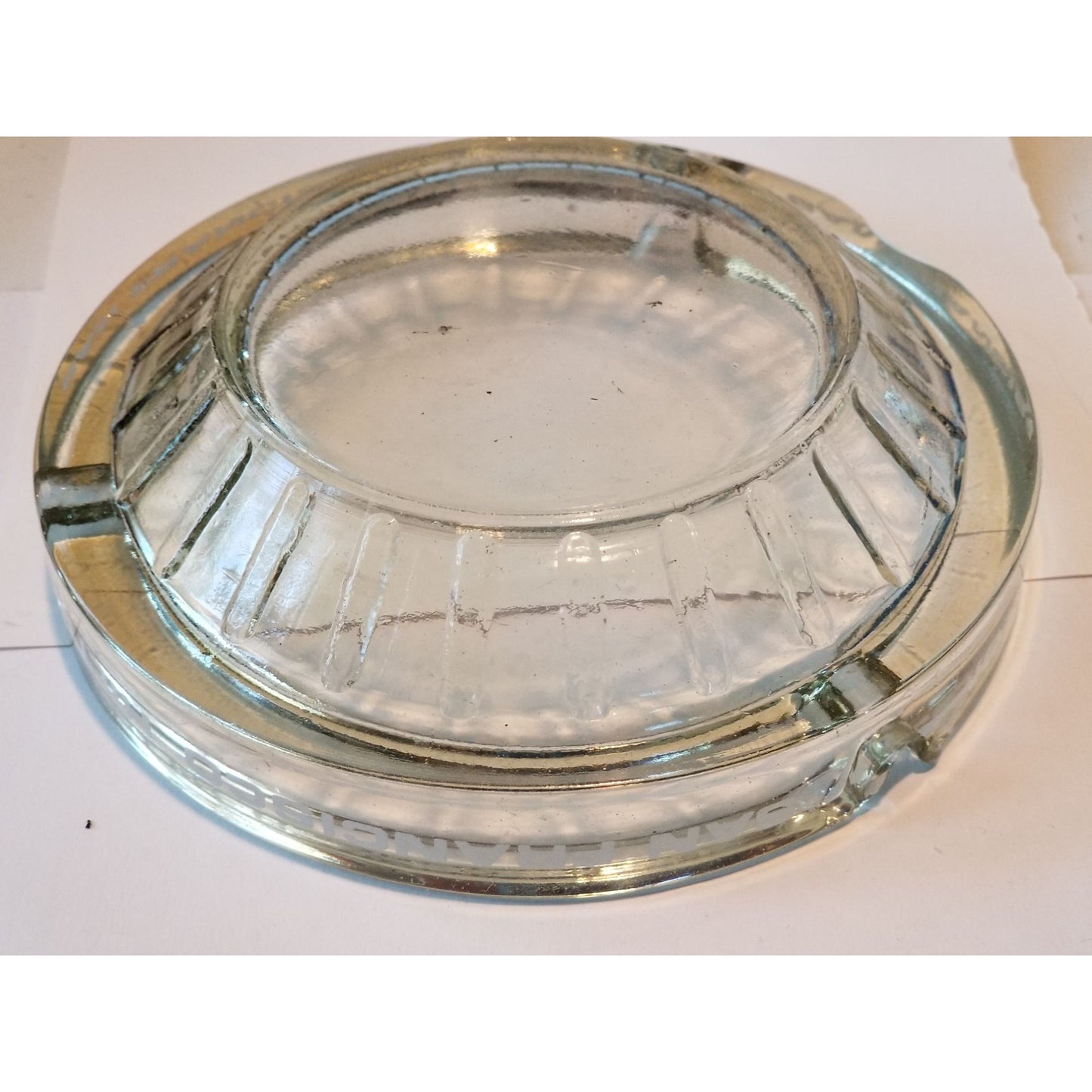 Ash Tray San Francisco Hilton Glass Clear 4 1/2"  x 1" tall