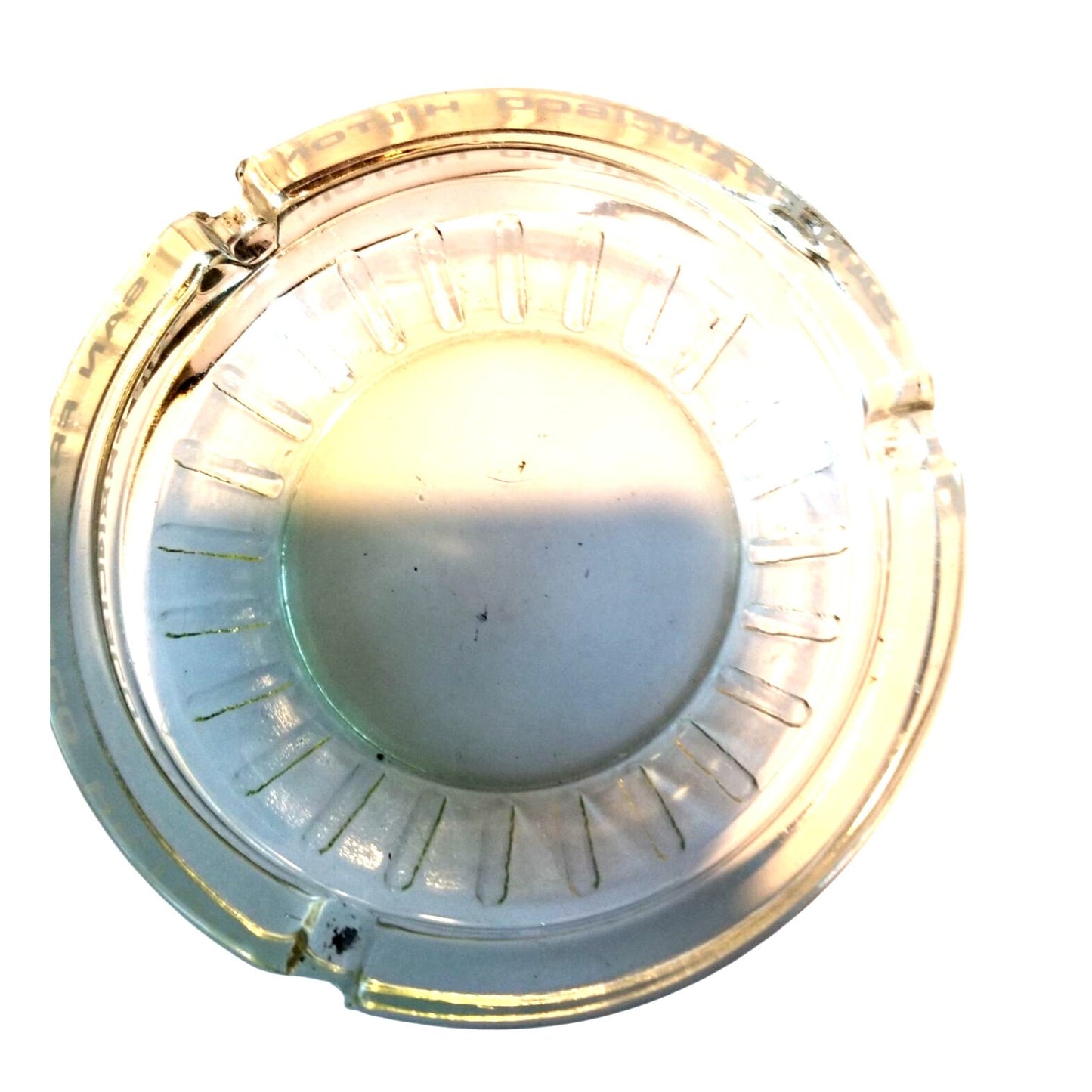 Ash Tray San Francisco Hilton Glass Clear 4 1/2"  x 1" tall