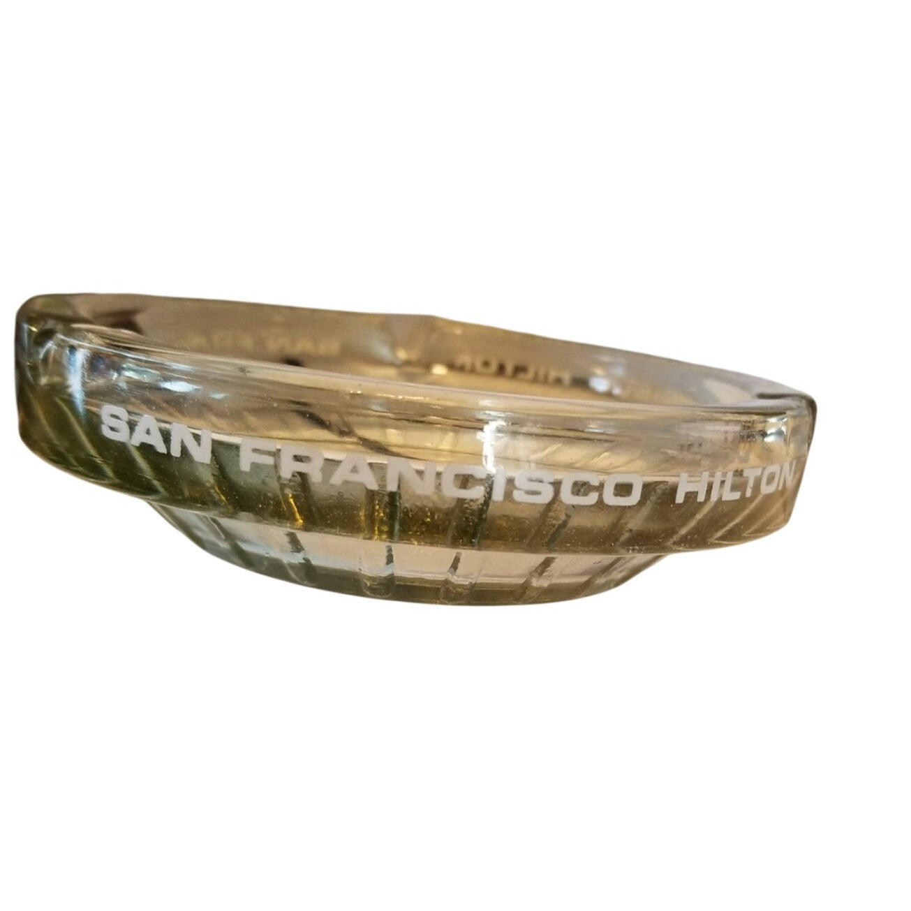 Ash Tray San Francisco Hilton Glass Clear 4 1/2"  x 1" tall