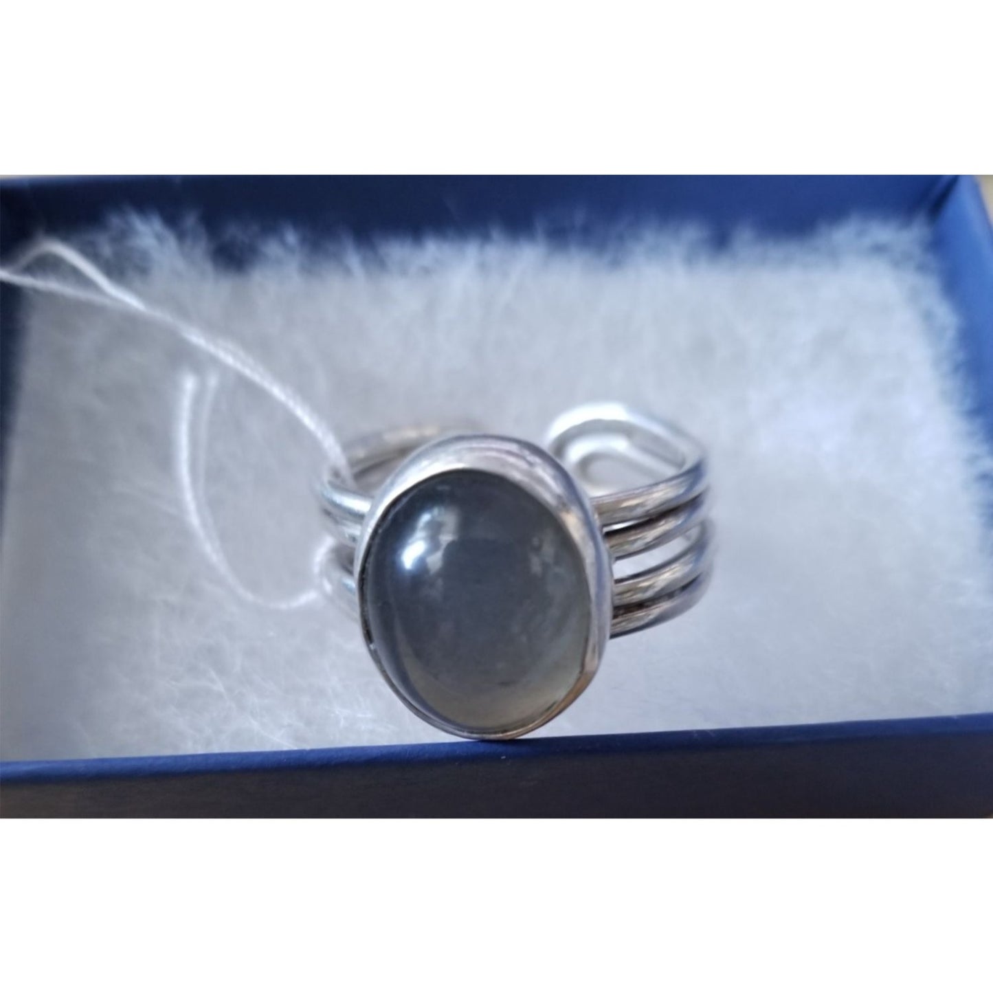 Ring  Moonstoner  42 ct  8.4 Gr Size 9   15 mm x 12  mm Fran Harr  925 Silver