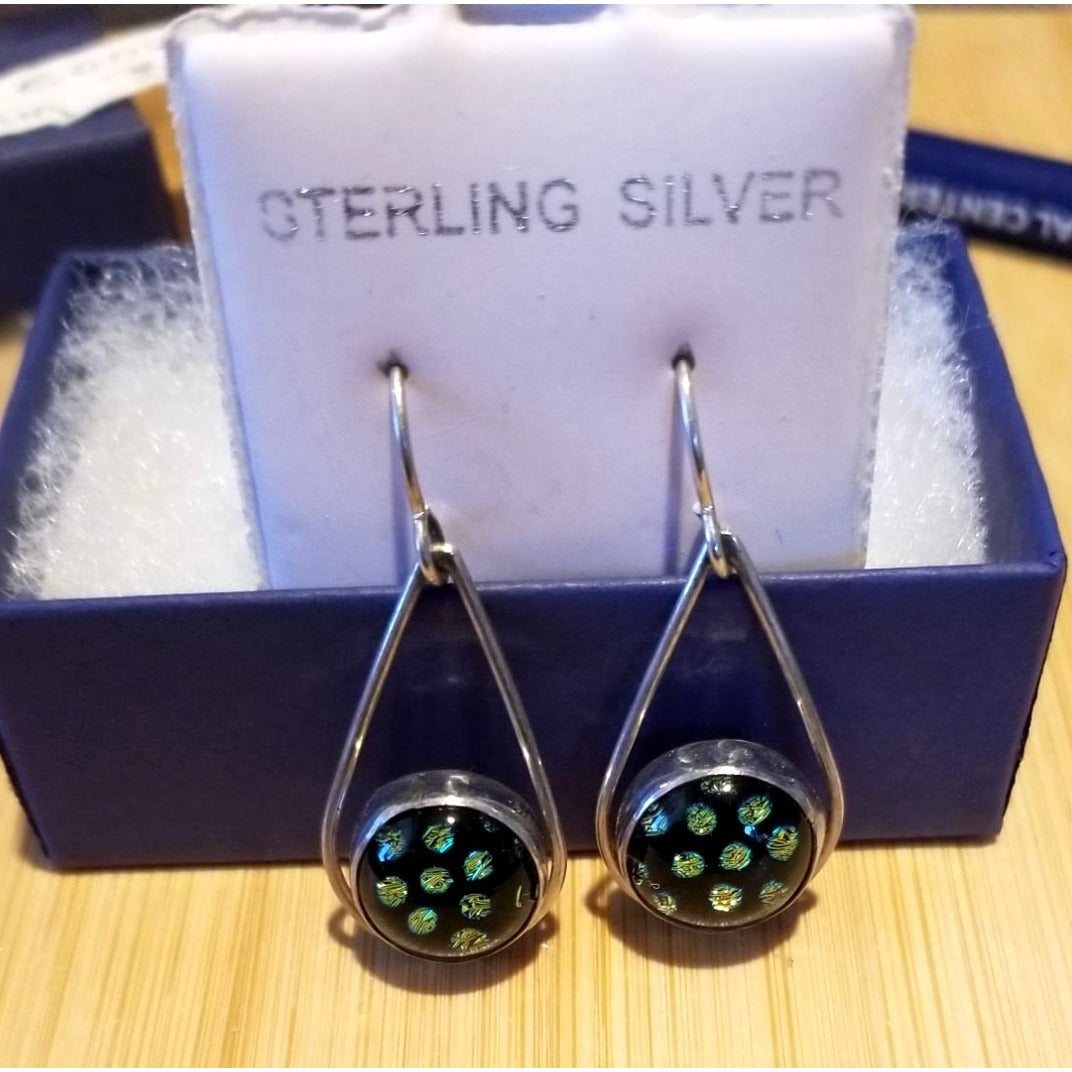 Earrings Dirondra Glass Round  5.7 Gr 28.5 ct  30 mm  x 18  mm  Silver 925