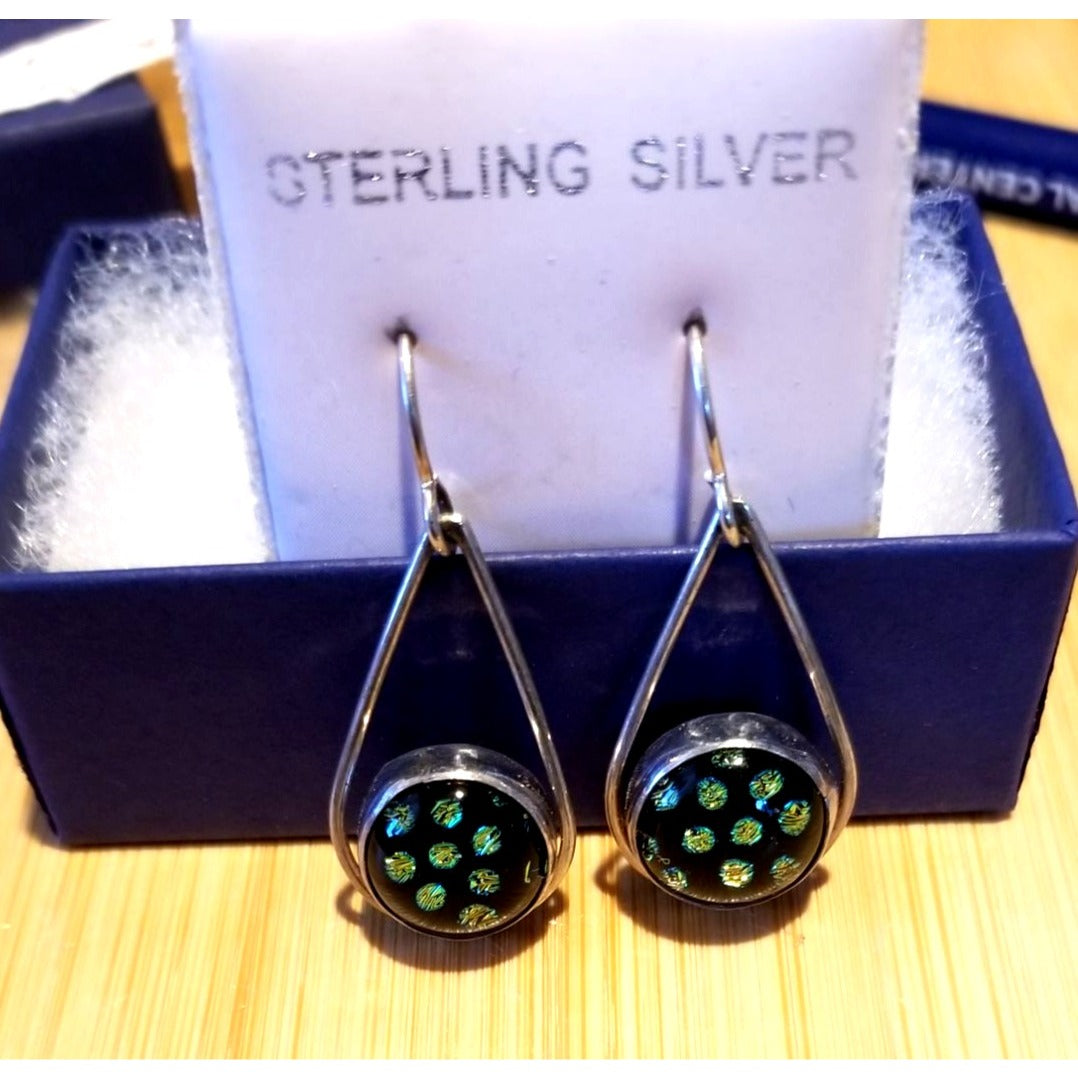 Earrings Dirondra Glass Round  5.7 Gr 28.5 ct  30 mm  x 18  mm  Silver 925