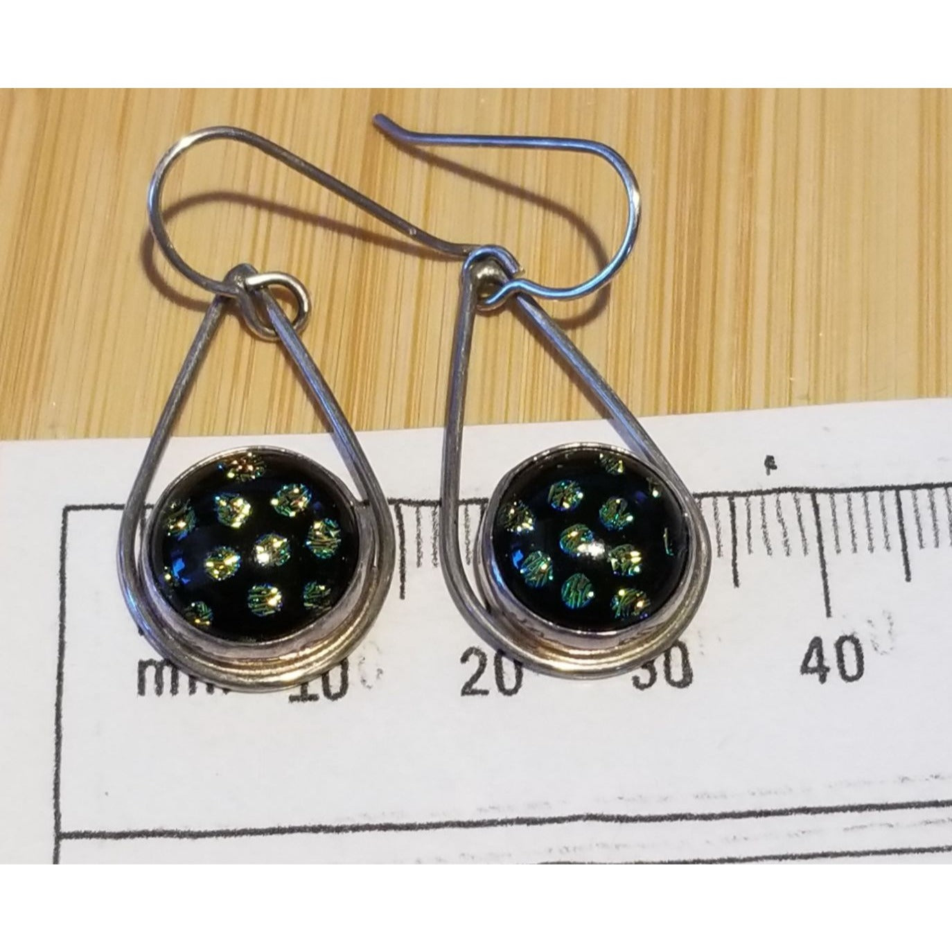 Earrings Dirondra Glass Round  5.7 Gr 28.5 ct  30 mm  x 18  mm  Silver 925