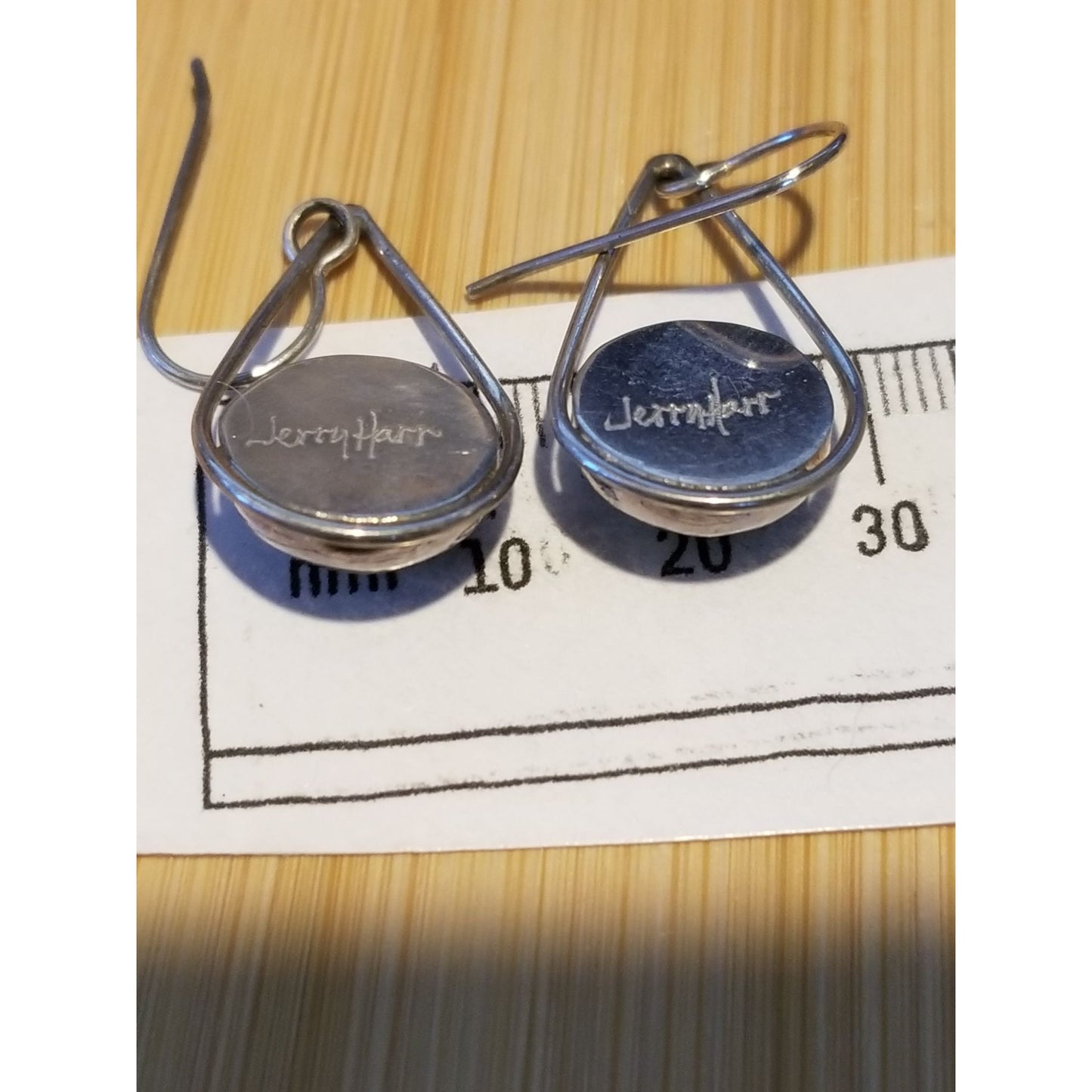 Earrings Dirondra Glass Round  5.7 Gr 28.5 ct  30 mm  x 18  mm  Silver 925