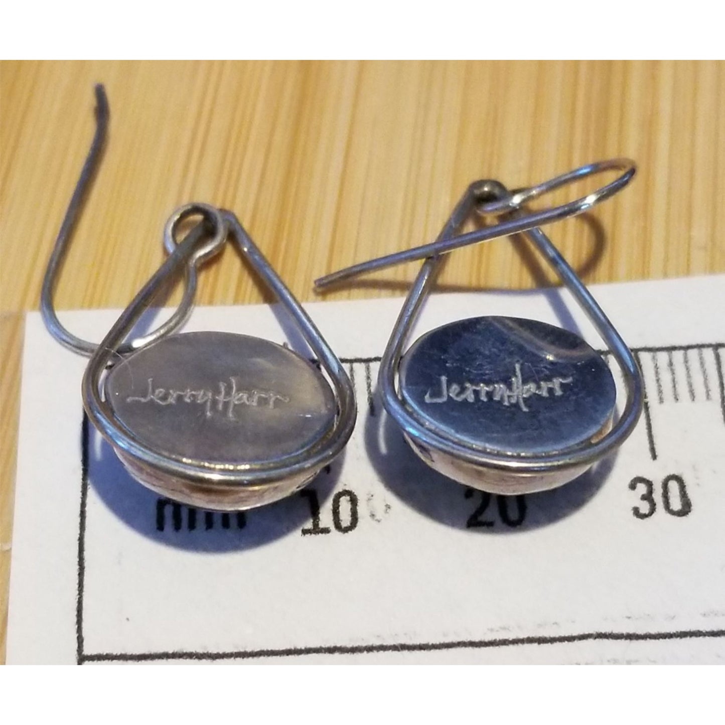 Earrings Dirondra Glass Round  5.7 Gr 28.5 ct  30 mm  x 18  mm  Silver 925