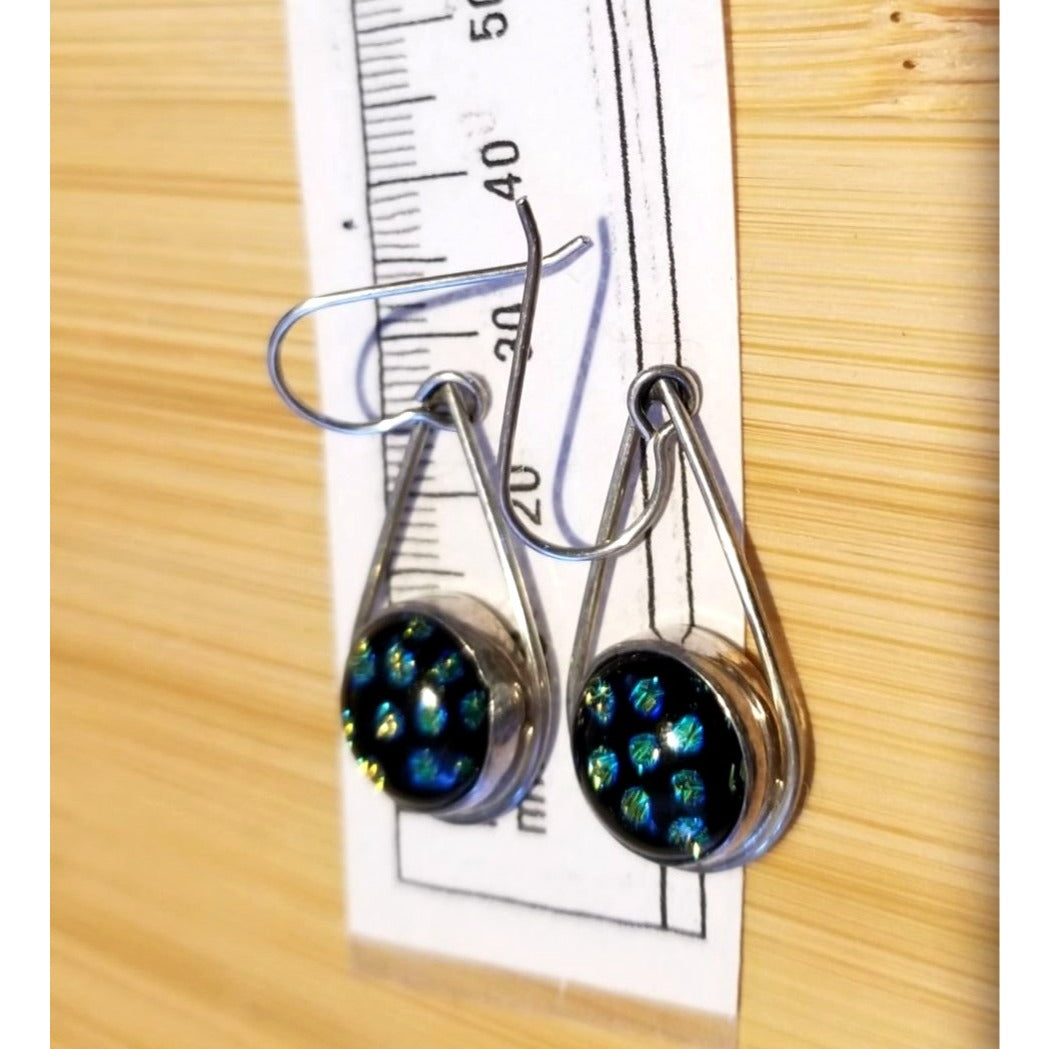 Earrings Dirondra Glass Round  5.7 Gr 28.5 ct  30 mm  x 18  mm  Silver 925