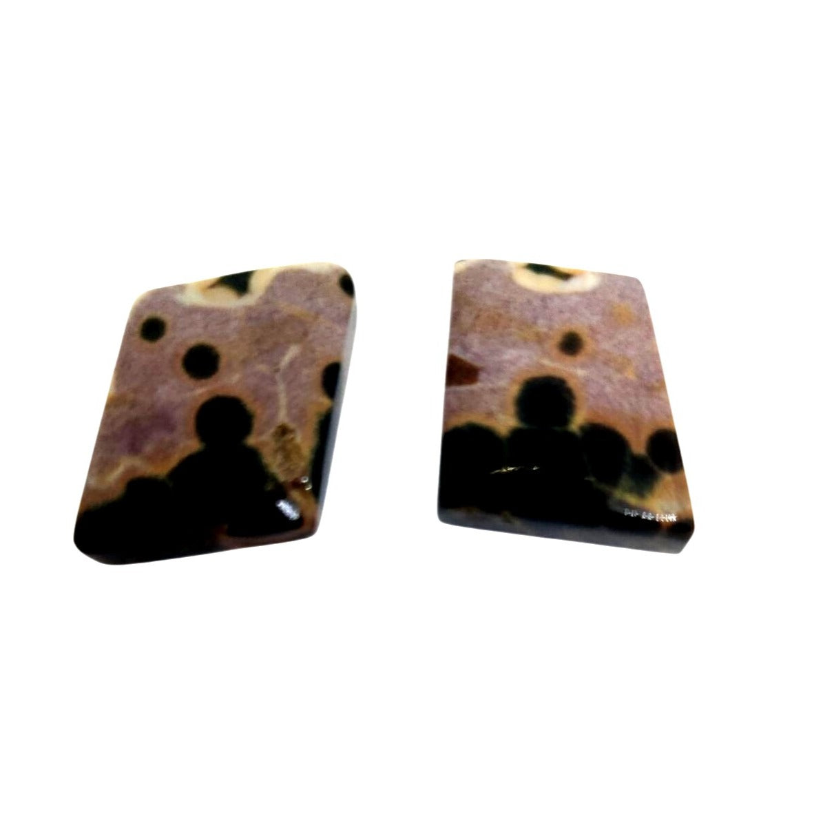 Gemstone Loose Palm Wood Stone Matched Pair Earrings 29 ct  5.7 gr