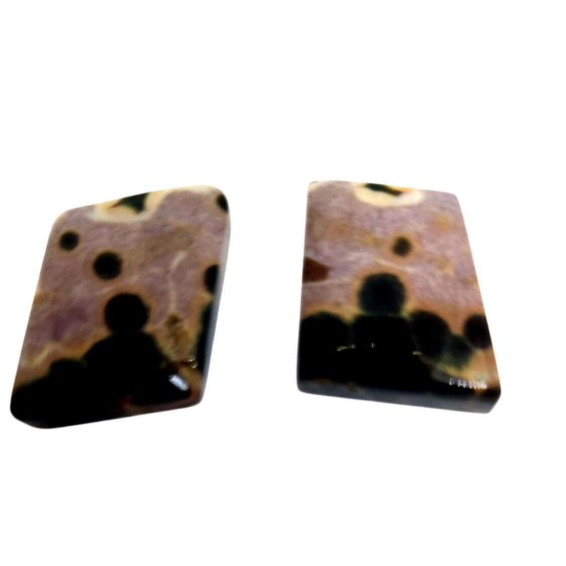 Gemstone Loose Palm Wood Stone Matched Pair Earrings 29 ct  5.7 gr