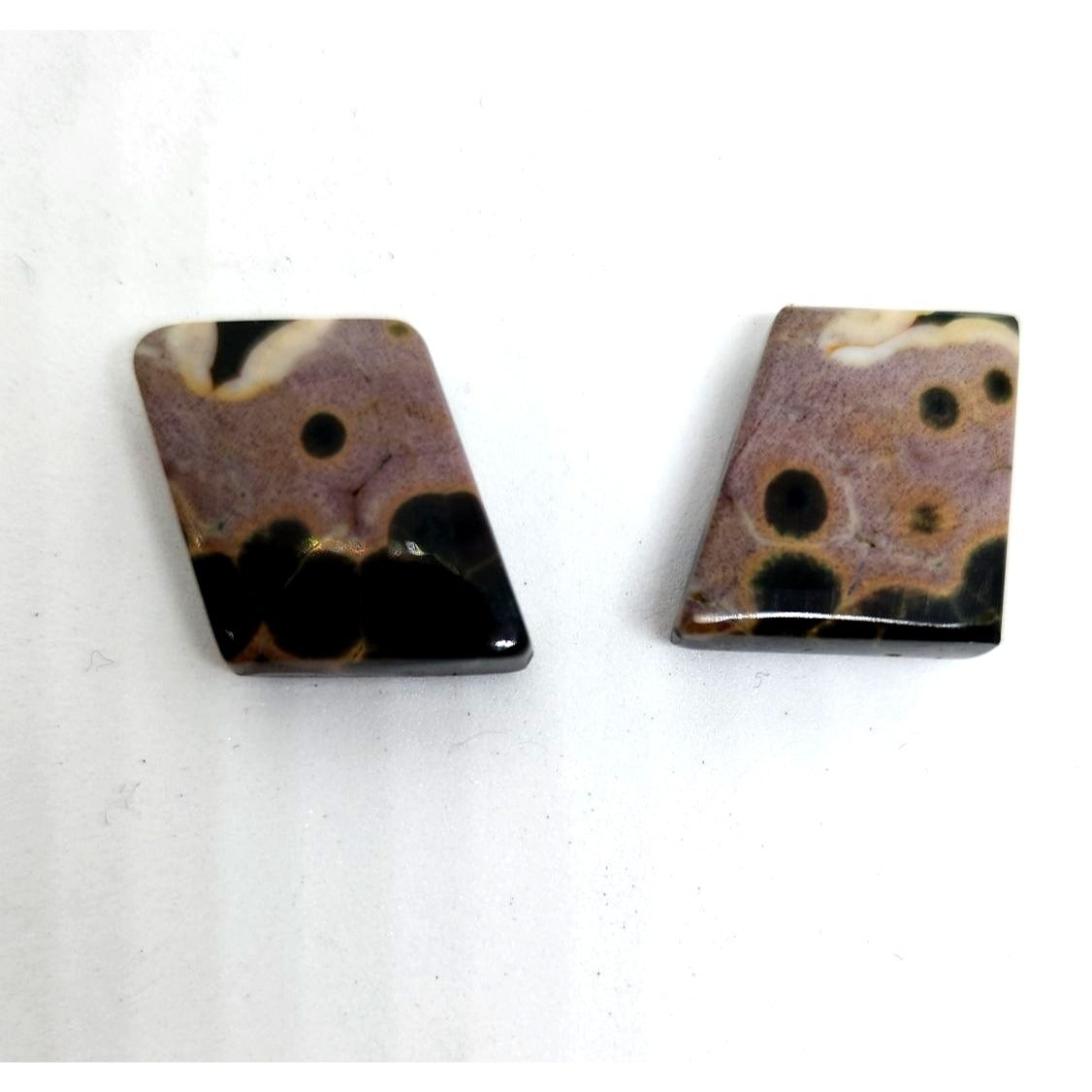 Gemstone Loose Palm Wood Stone Matched Pair Earrings 29 ct  5.7 gr