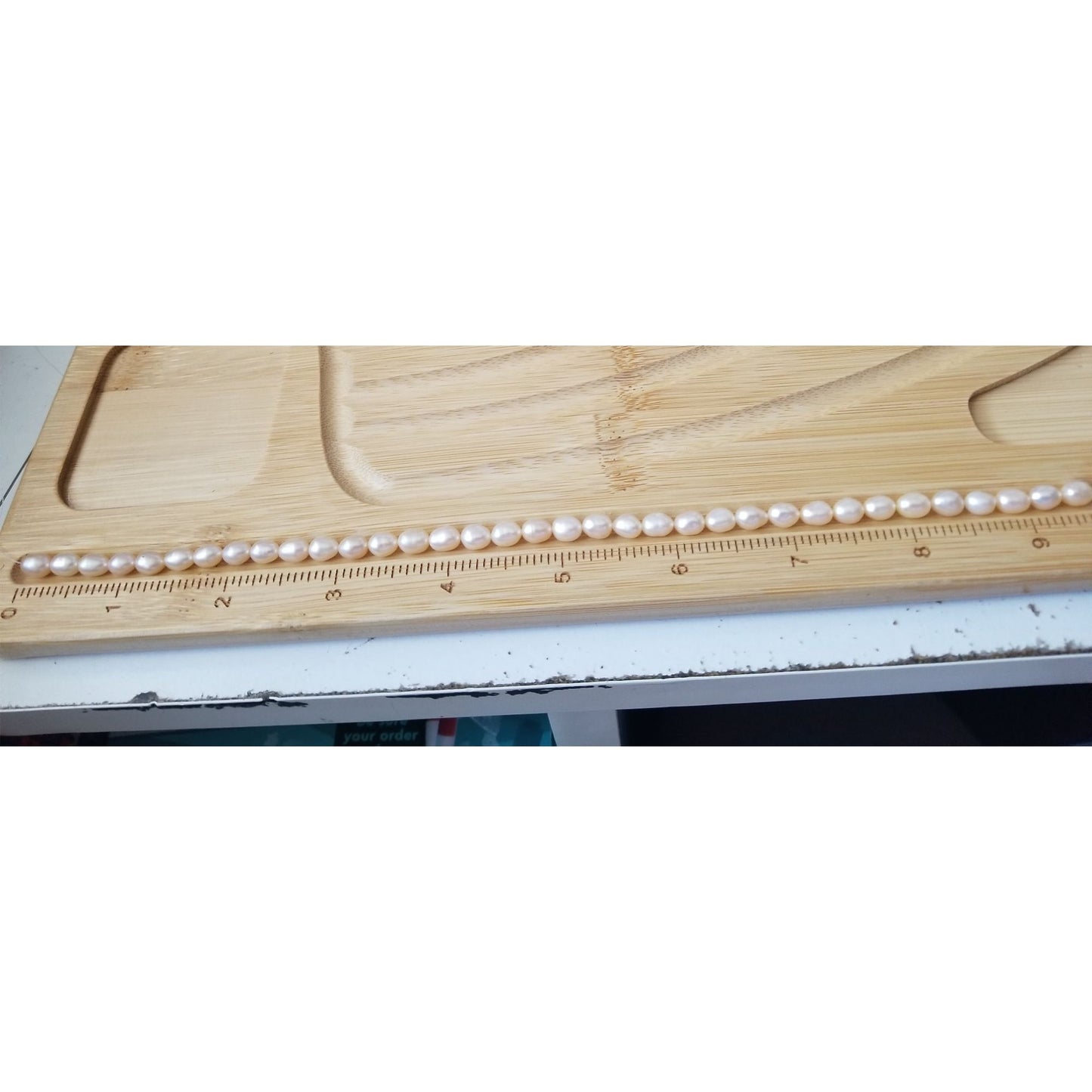 Loose Pearl White Pearl Bag 3 D   8 mm  Bin Pearl  30 Pcs  83.5 ct  16.6 gr  7" Drilled