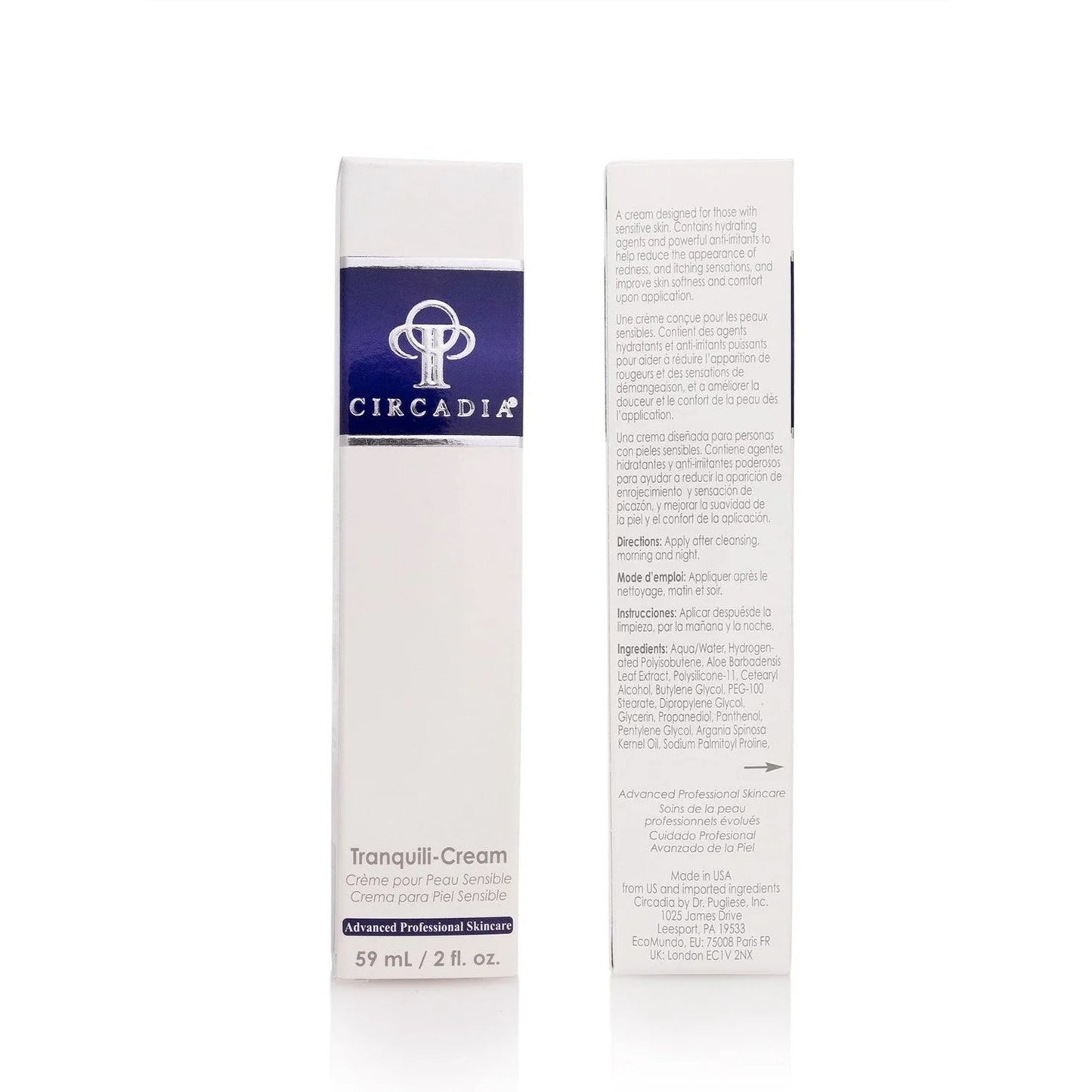 Skincare  Circadia Tranquili-Cream 2 oz cream designed for sensitive skin Rosacea