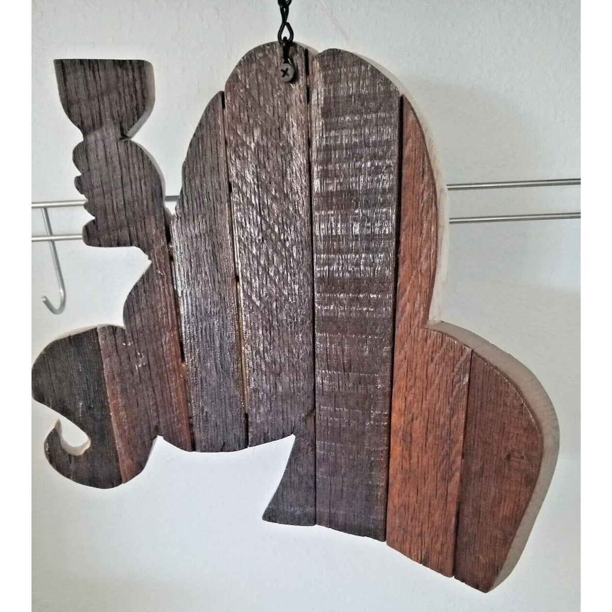 Wood Sign Halloween Wasted Mae Wine Bottle Ghost Red Wine Glass Stave Hanging