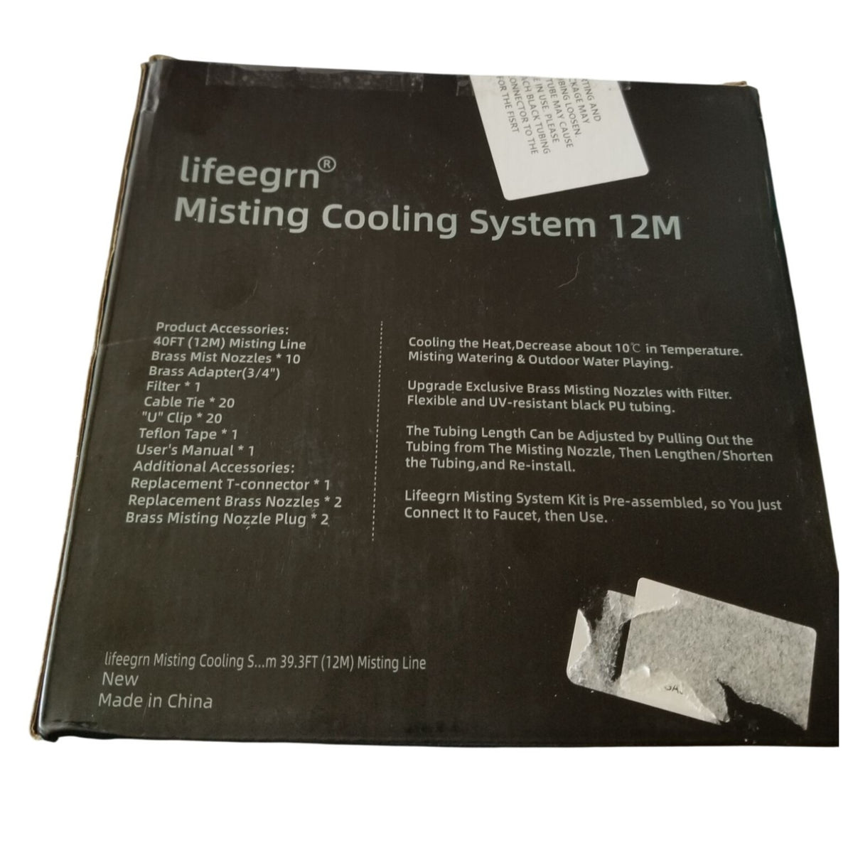 Outside lifegrn misting cooling system 12 M  Brass misters
