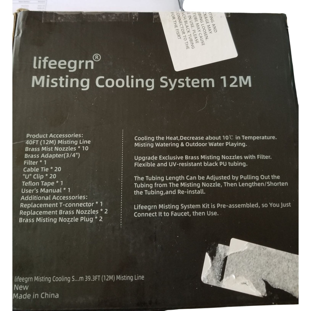 Outside lifegrn misting cooling system 12 M  Brass misters