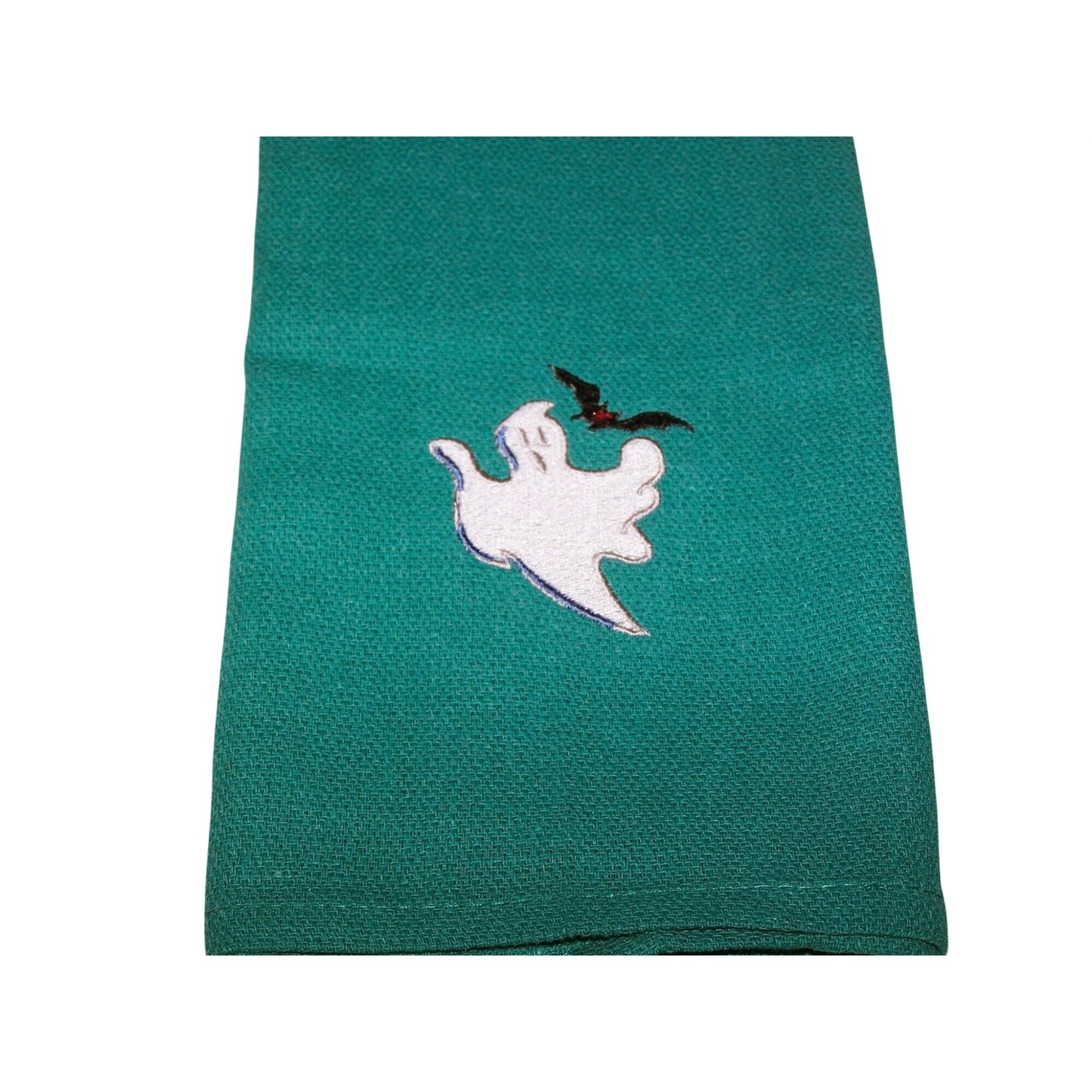 Kitchen Towels  Embroidered set of 3  Ghost 1 Yellow 1 Green  1 Orange 16" x 21"