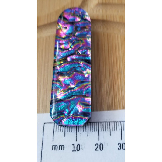 Gemstone Loose S Dichroic glass 106.5 ct  21.3 gr 1.5  x 6 cm x 1 cm  Red Black Blue Gold