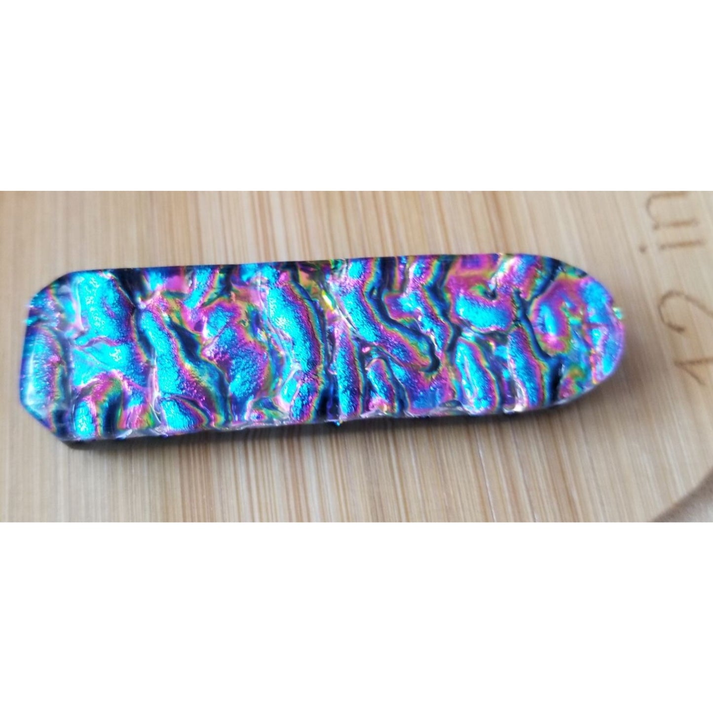 Gemstone Loose S Dichroic glass 106.5 ct  21.3 gr 1.5  x 6 cm x 1 cm  Red Black Blue Gold