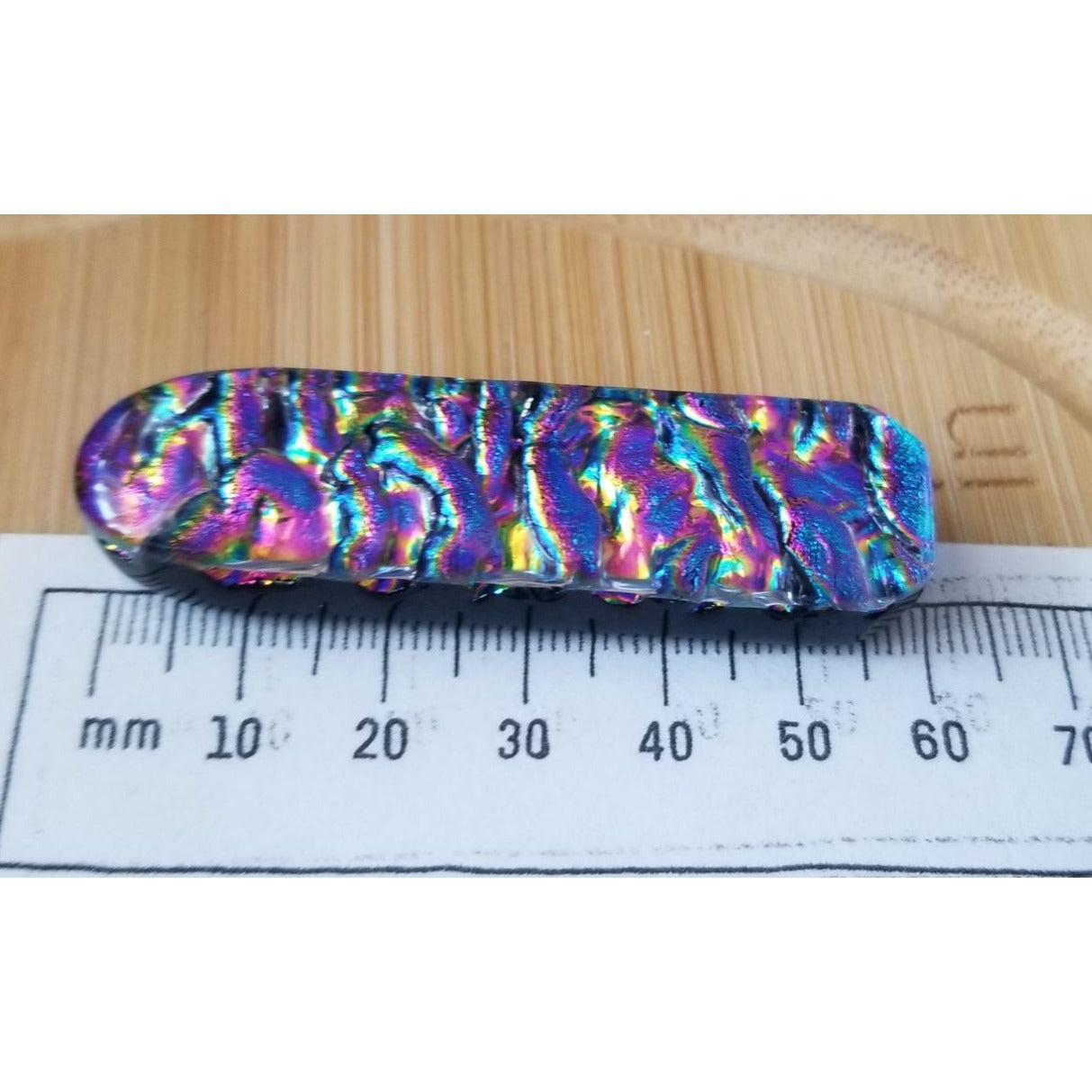 Gemstone Loose S Dichroic glass 106.5 ct  21.3 gr 1.5  x 6 cm x 1 cm  Red Black Blue Gold