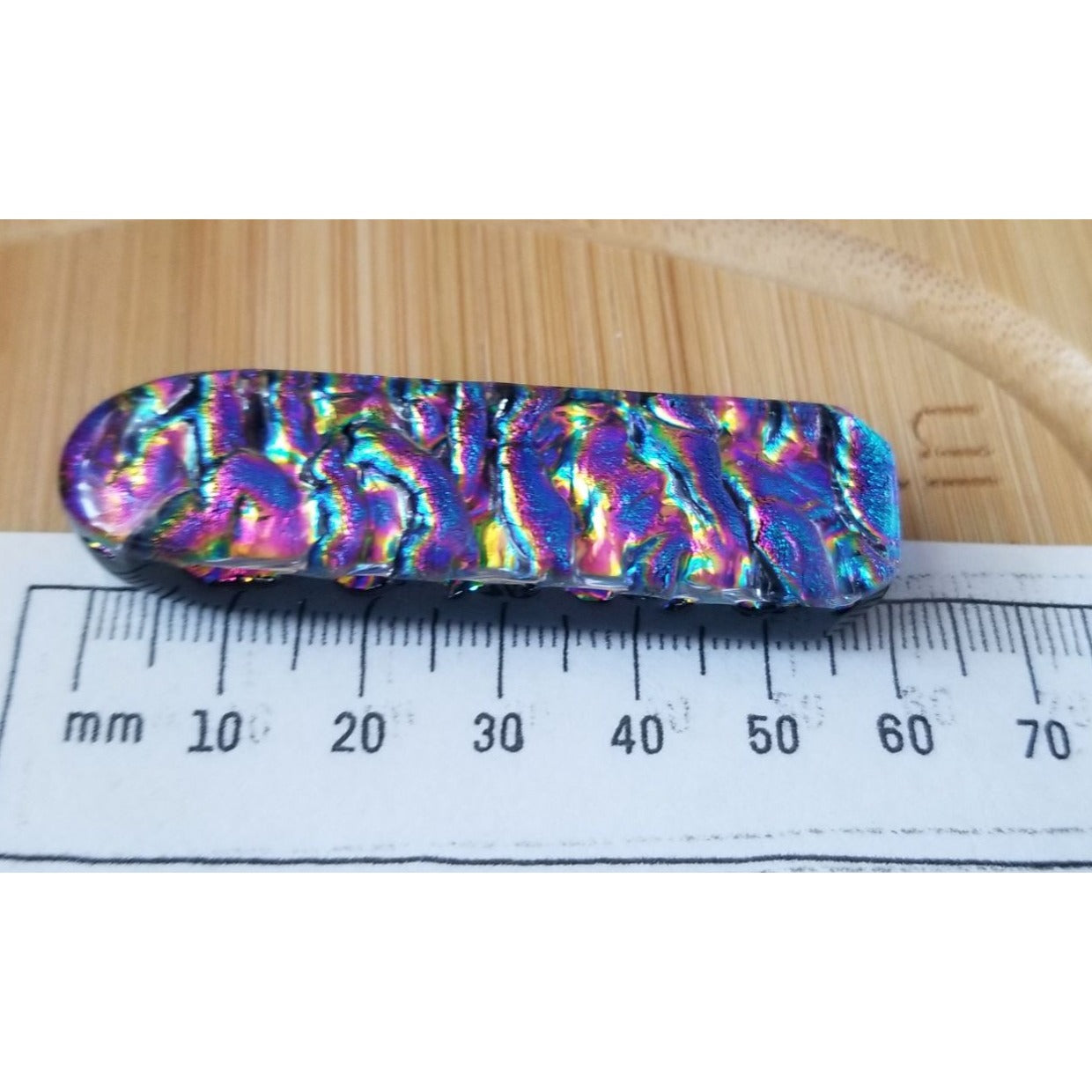 Gemstone Loose S Dichroic glass 106.5 ct  21.3 gr 1.5  x 6 cm x 1 cm  Red Black Blue Gold