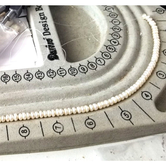 Loose Pearl White Round  1/4 Drilled Bag 16 F  Round 6 mm  Bin Pearl  80  Pcs 66 ct 13.2  gr  16" Freshwater Real Pearl