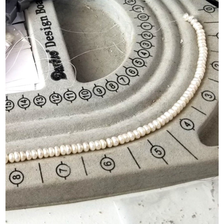 Loose Pearl White Round  1/4 Drilled Bag 16 F  Round 6 mm  Bin Pearl  80  Pcs 66 ct 13.2  gr  16" Freshwater Real Pearl
