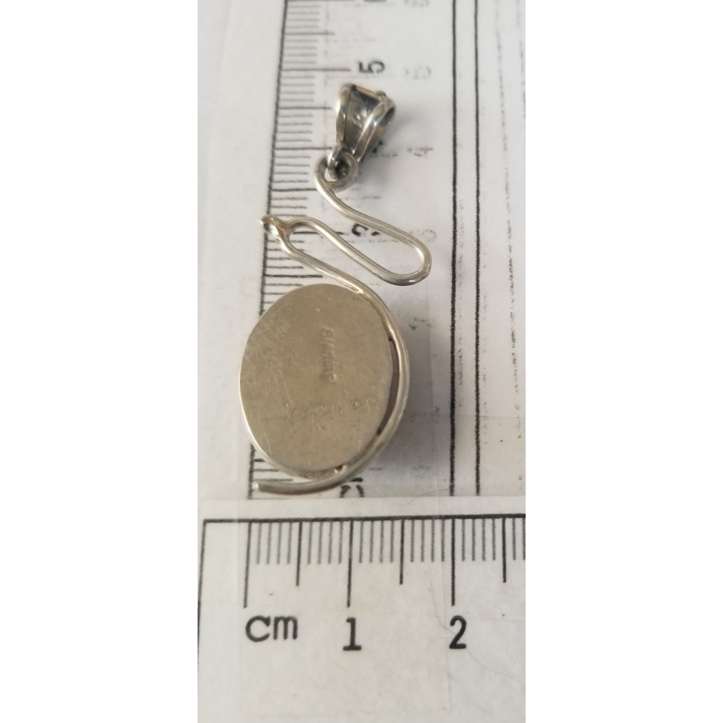 Pendant Tiger Eye  Silver 5.2 gr 26 ct  5 cm  x 2 cm  Stone 7 cm x 2 cm Bail 3 x 2 cm Jerry Fran Harr