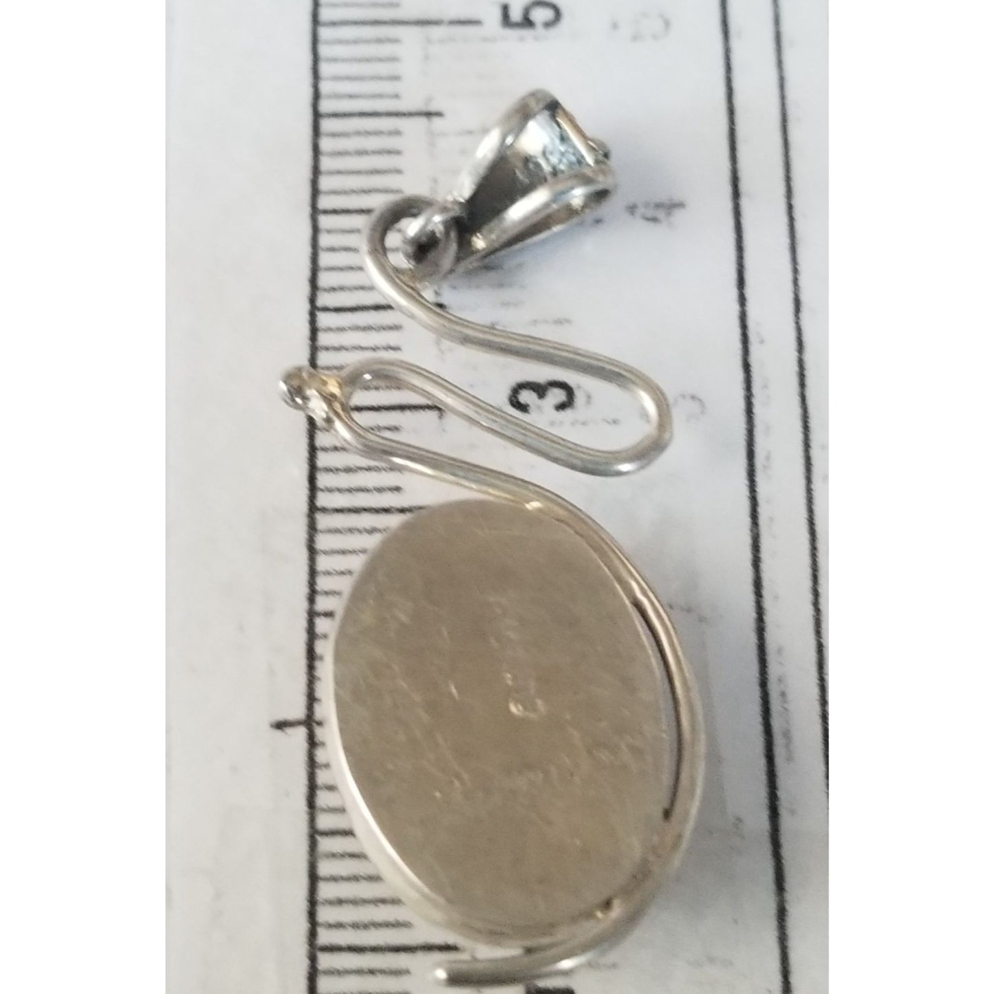 Pendant Tiger Eye  Silver 5.2 gr 26 ct  5 cm  x 2 cm  Stone 7 cm x 2 cm Bail 3 x 2 cm Jerry Fran Harr