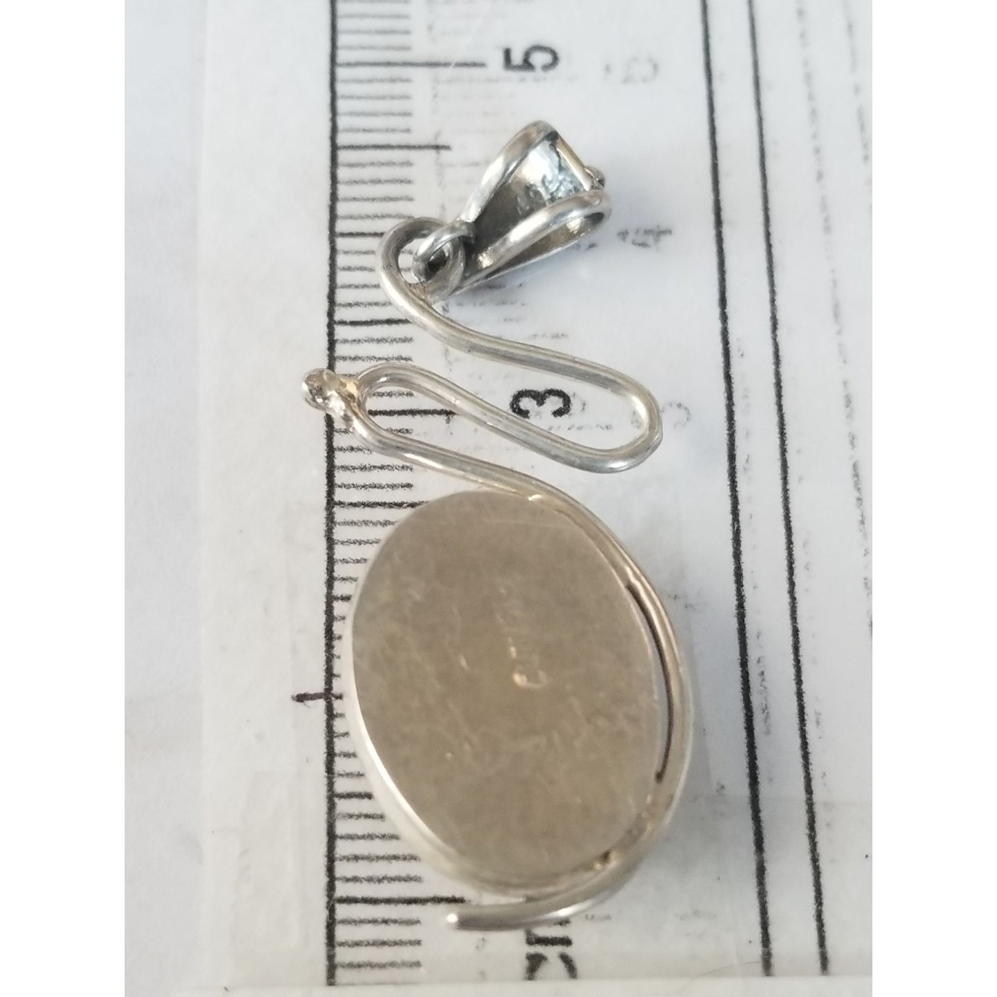 Pendant Tiger Eye  Silver 5.2 gr 26 ct  5 cm  x 2 cm  Stone 7 cm x 2 cm Bail 3 x 2 cm Jerry Fran Harr