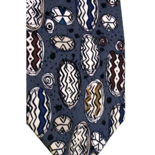 Tie Men's 100 % Polyester City Streets Neck Tie Gray Black Geometric Made in USA