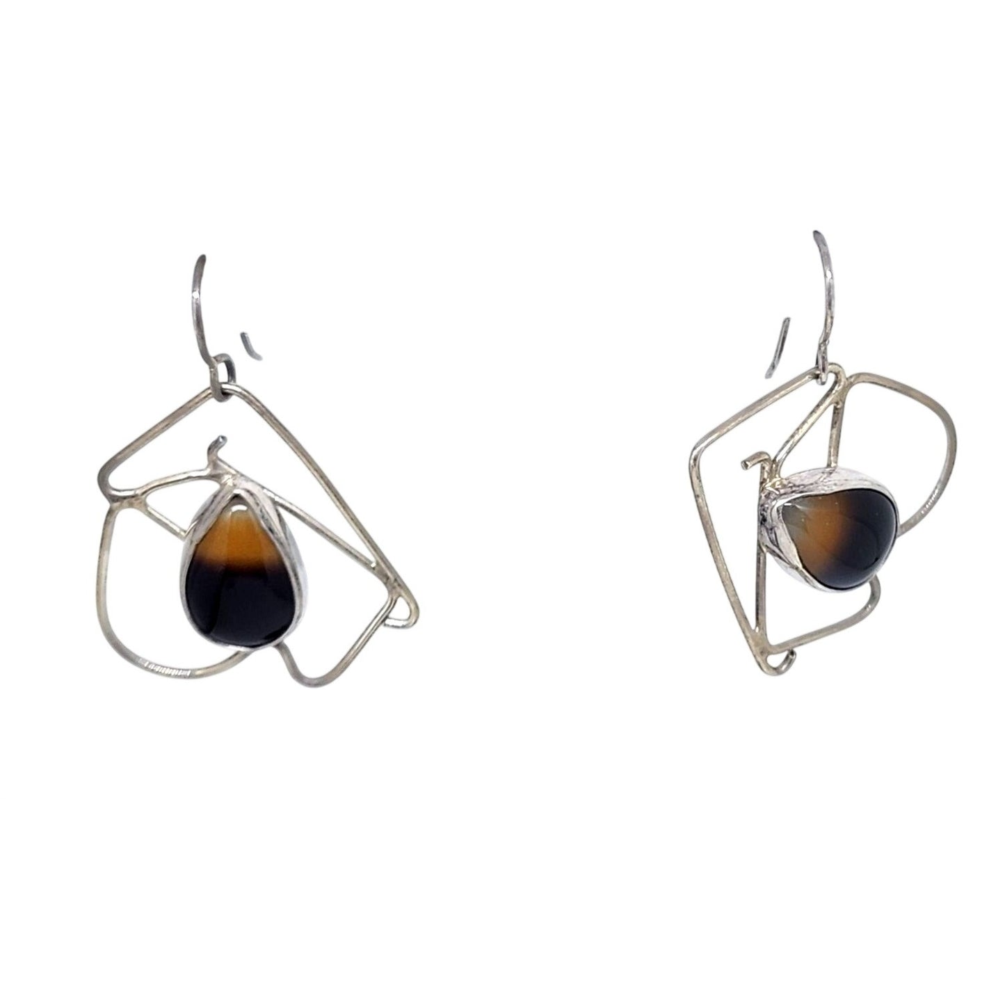 Earrings Silver Tear Drop Mookaite Jasper 18mm x 15mm Silver Frame 35mm x 30mm 7.1 Gr