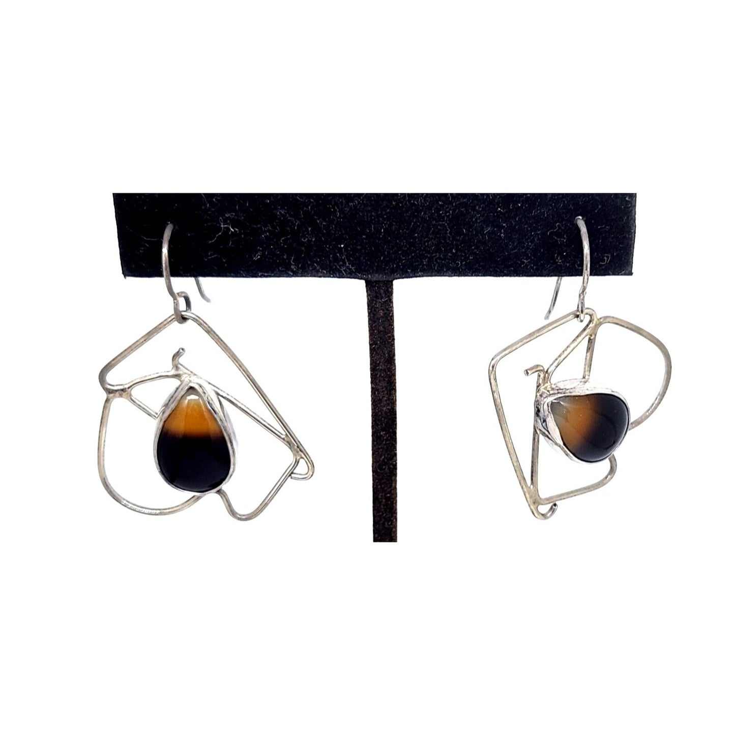 Earrings Silver Tear Drop Mookaite Jasper 18mm x 15mm Silver Frame 35mm x 30mm 7.1 Gr