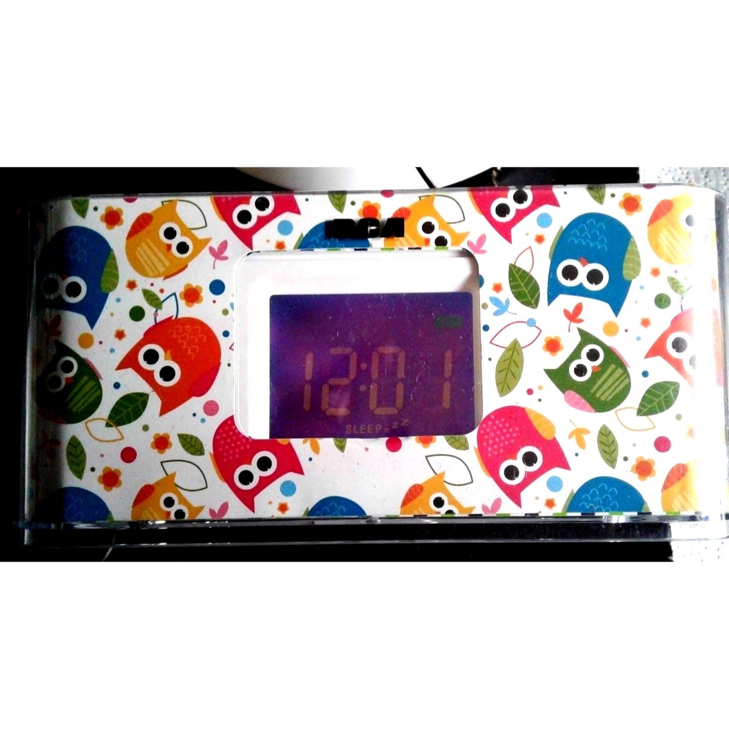 Alarm Clock RCA  Owl Wrap Model RCR8622 Backup Battery USB Connector Snooze Radio