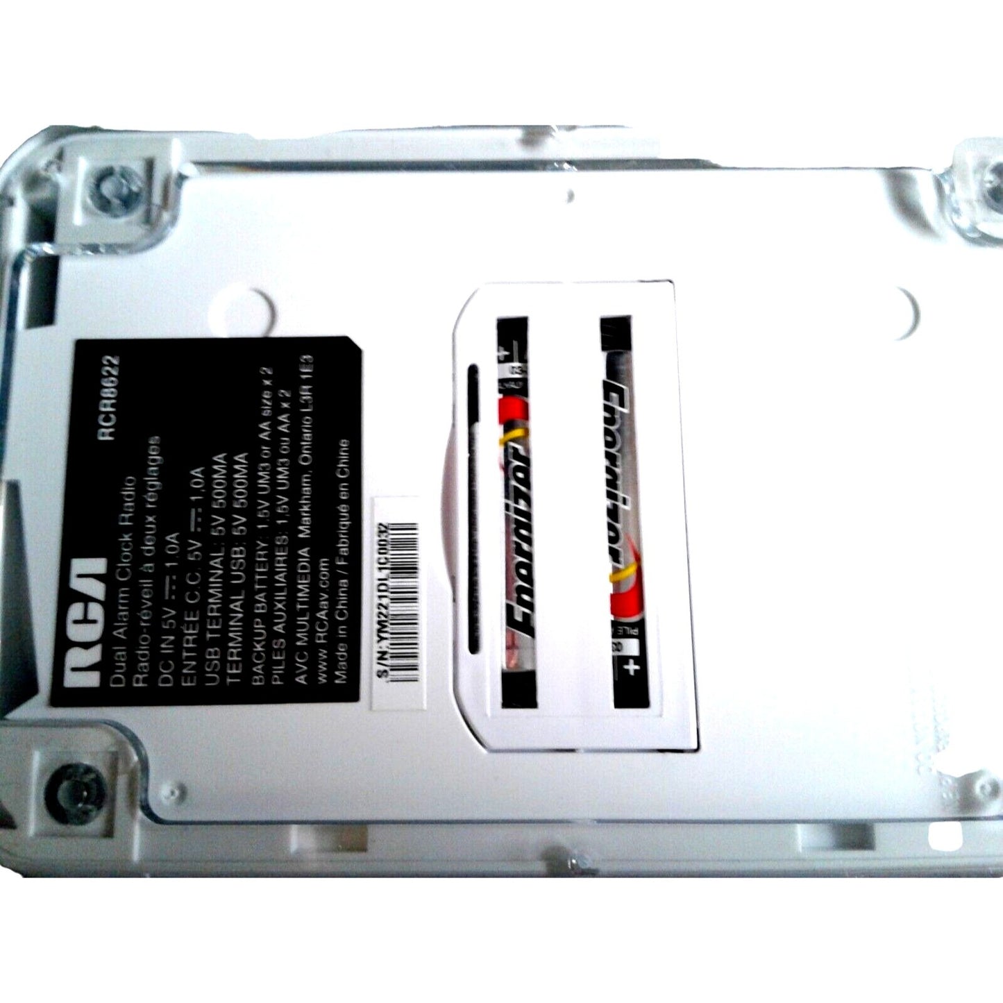 Alarm Clock RCA  Owl Wrap Model RCR8622 Backup Battery USB Connector Snooze Radio