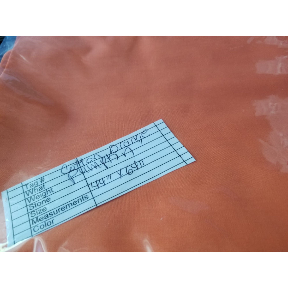 Material Orange Cotton  JoAnn Fabric  46" x 64"  Cotton