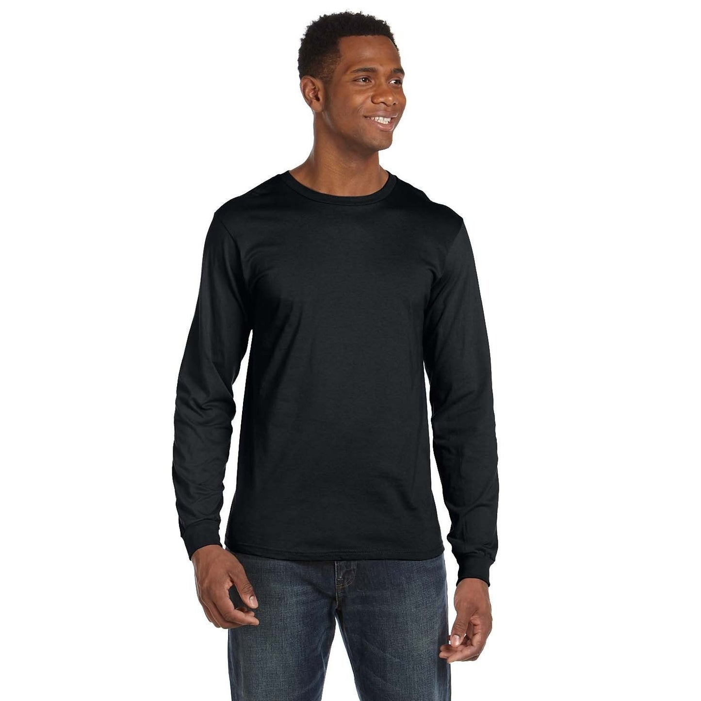 T-Shirt Black Long Sleeve Bella 100% Cotton Size  XLarge Comfort Fit