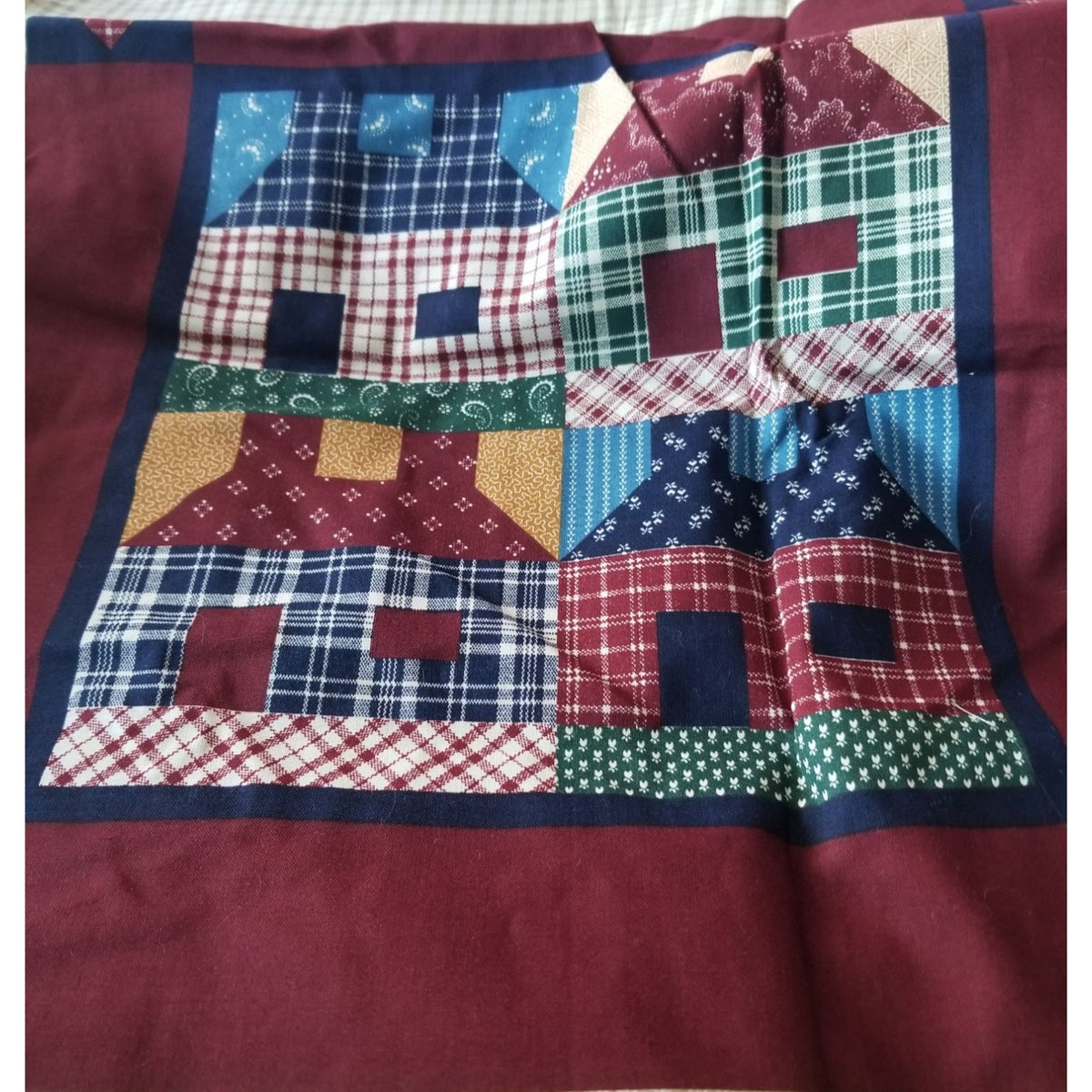 Material Brown House Cranston 3 Panels  44" x 36"  Cotton  1 Yrd Craft Clothing  Joann