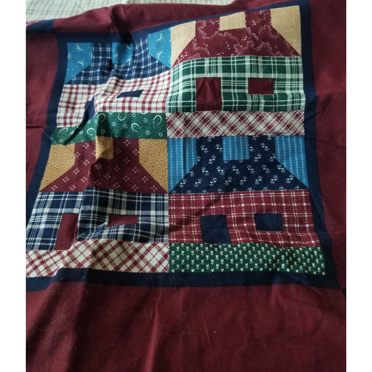 Material Brown House Cranston 3 Panels  44" x 36"  Cotton  1 Yrd Craft Clothing  Joann