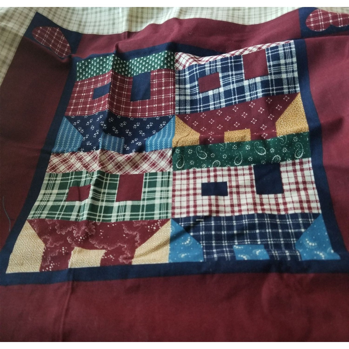 Material Brown House Cranston 3 Panels  44" x 36"  Cotton  1 Yrd Craft Clothing  Joann