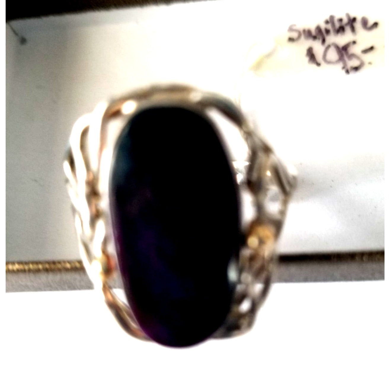 Ring Band Open Silver Sugalite 2 cm wide  Size 10 1/2  7.1 gr 35.5 ct 3.5 cm x 2.5 cm  Jerry Fran Harr