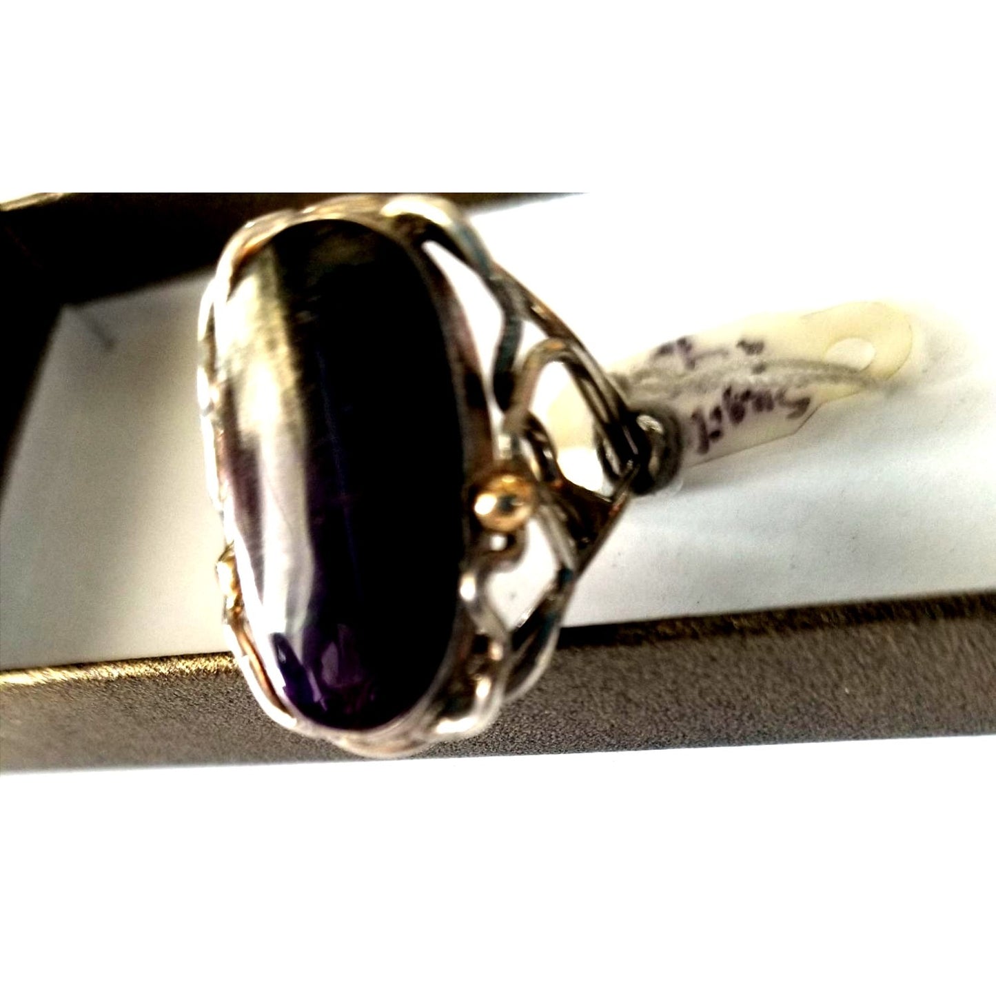 Ring Band Open Silver Sugalite 2 cm wide  Size 10 1/2  7.1 gr 35.5 ct 3.5 cm x 2.5 cm  Jerry Fran Harr