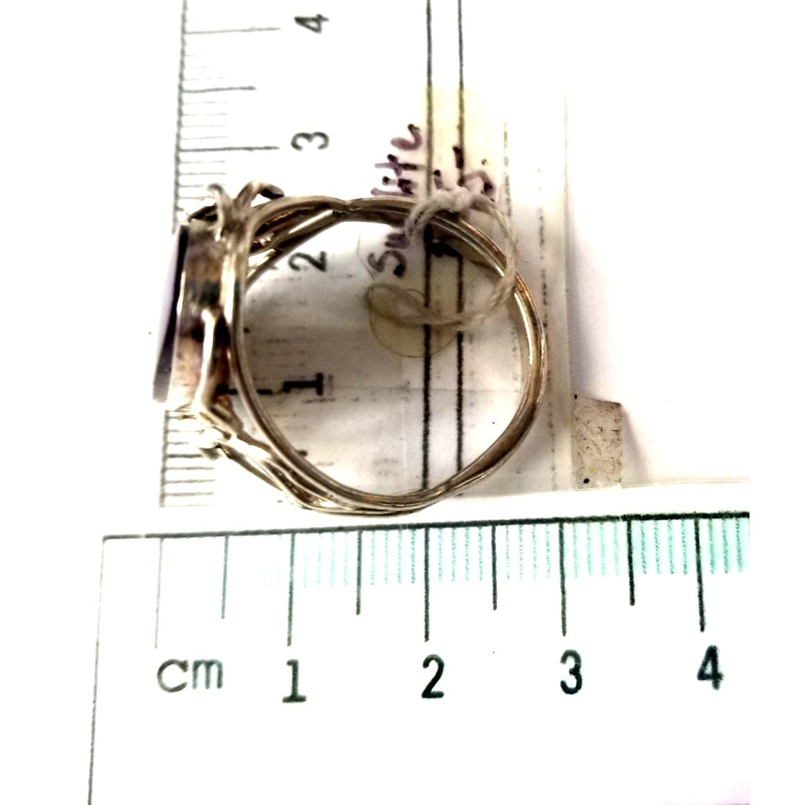 Ring Band Open Silver Sugalite 2 cm wide  Size 10 1/2  7.1 gr 35.5 ct 3.5 cm x 2.5 cm  Jerry Fran Harr