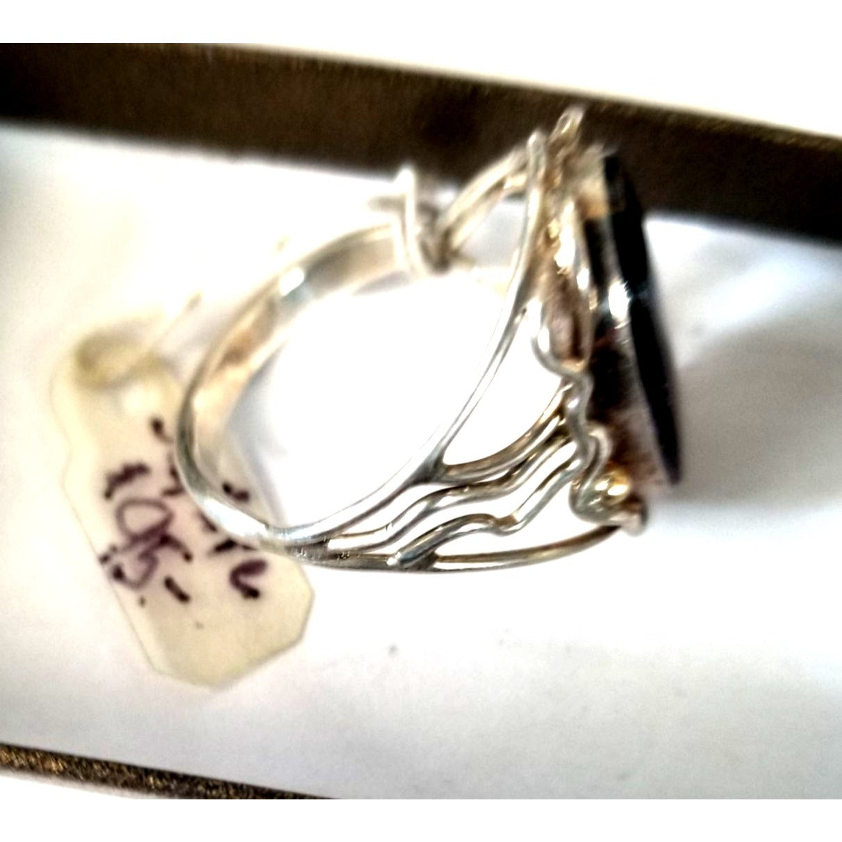 Ring Band Open Silver Sugalite 2 cm wide  Size 10 1/2  7.1 gr 35.5 ct 3.5 cm x 2.5 cm  Jerry Fran Harr