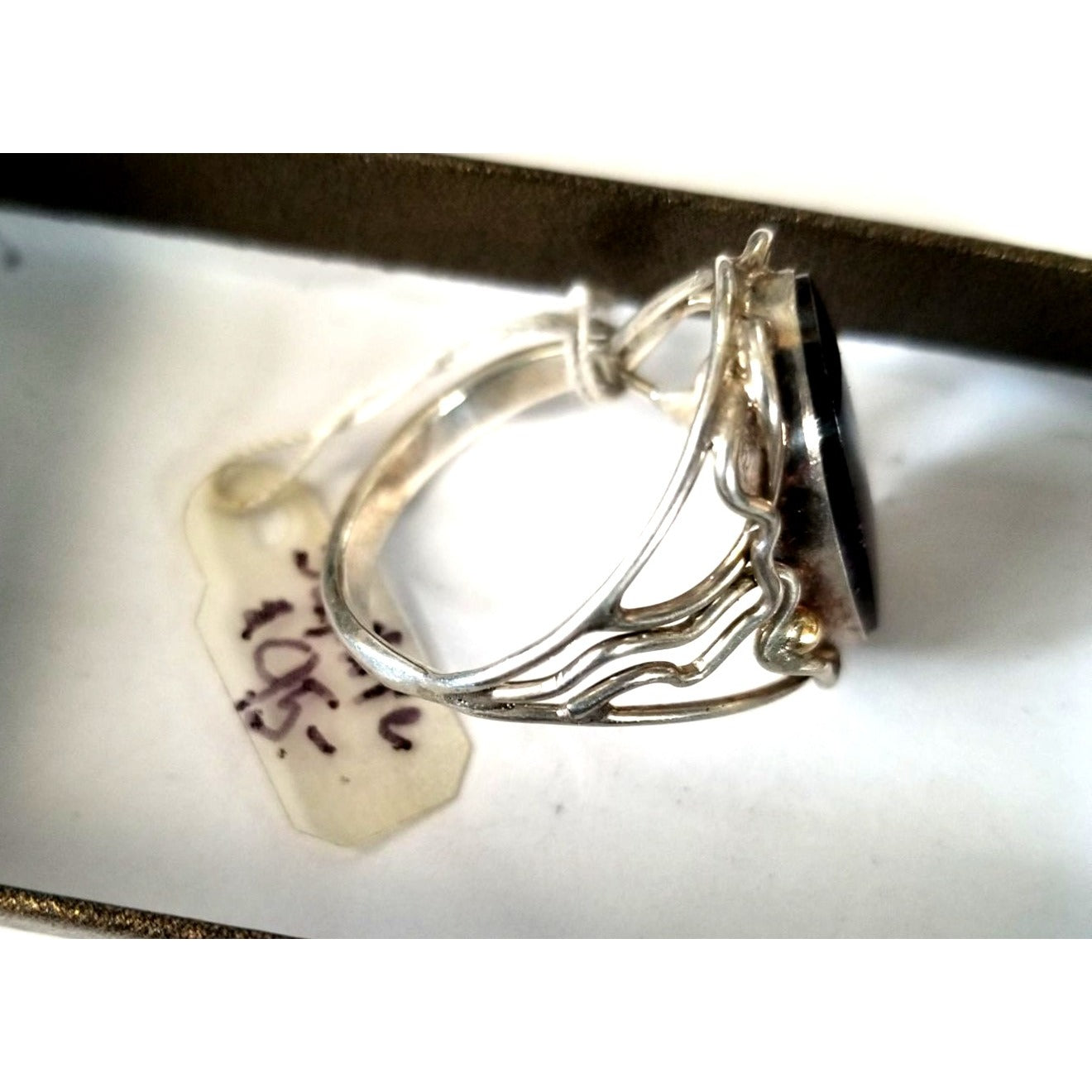 Ring Band Open Silver Sugalite 2 cm wide  Size 10 1/2  7.1 gr 35.5 ct 3.5 cm x 2.5 cm  Jerry Fran Harr