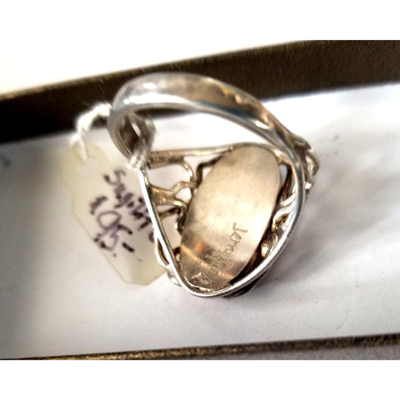 Ring Band Open Silver Sugalite 2 cm wide  Size 10 1/2  7.1 gr 35.5 ct 3.5 cm x 2.5 cm  Jerry Fran Harr